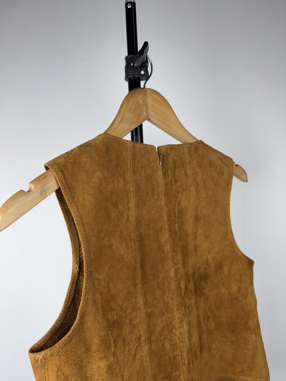 Japanese Brand Western Retro ZARA Basic Suede Leather Vest Sleeveless Brown Size S / US 4 / IT 40 - 8 Thumbnail
