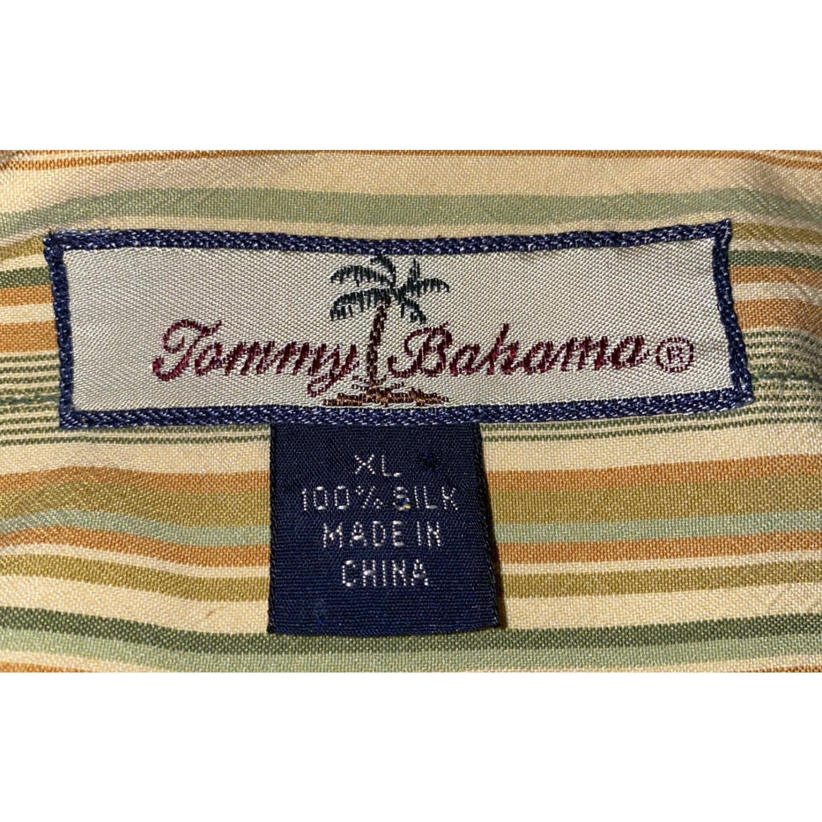 Tommy Bahama Tommy Bahama Shirt XL Men Yellow Striped Silk Long Sleeve Button-Up Collared Regular Size Type Size XL Size US XL / EU 56 / 4 - 6 Thumbnail