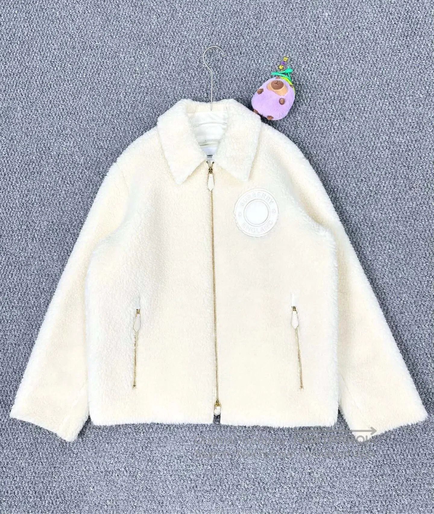 Burberry Burberry Beige Teddy Fleece Letter Logo Jacket| Size XS / US 0-2 / IT 36-38 - 1 Thumbnail