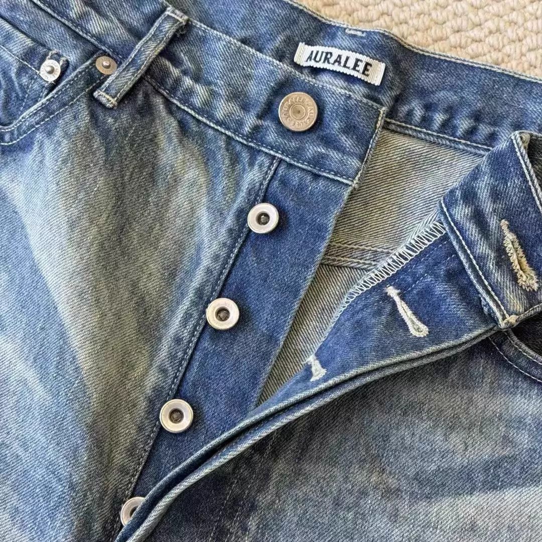Auralee AURALEE SELVEDGE FADED HEAVY DENIM WIDE JEANS 25AW Size US 32 / EU 48 - 6 Thumbnail