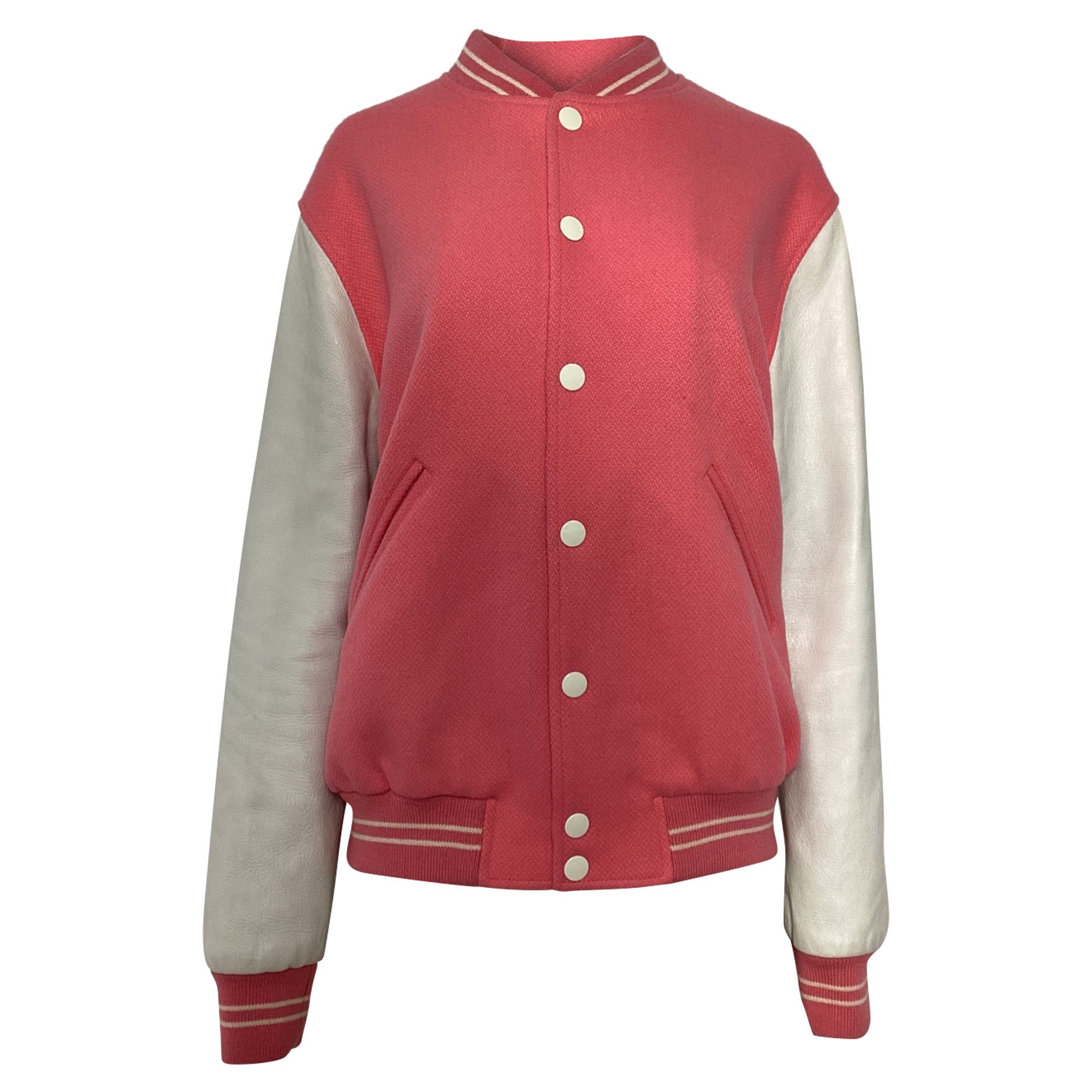 Celine Celine x Scott Reeder Varsity Jacket in Pink Wool Size US S / EU 44-46 / 1 - 1 Thumbnail