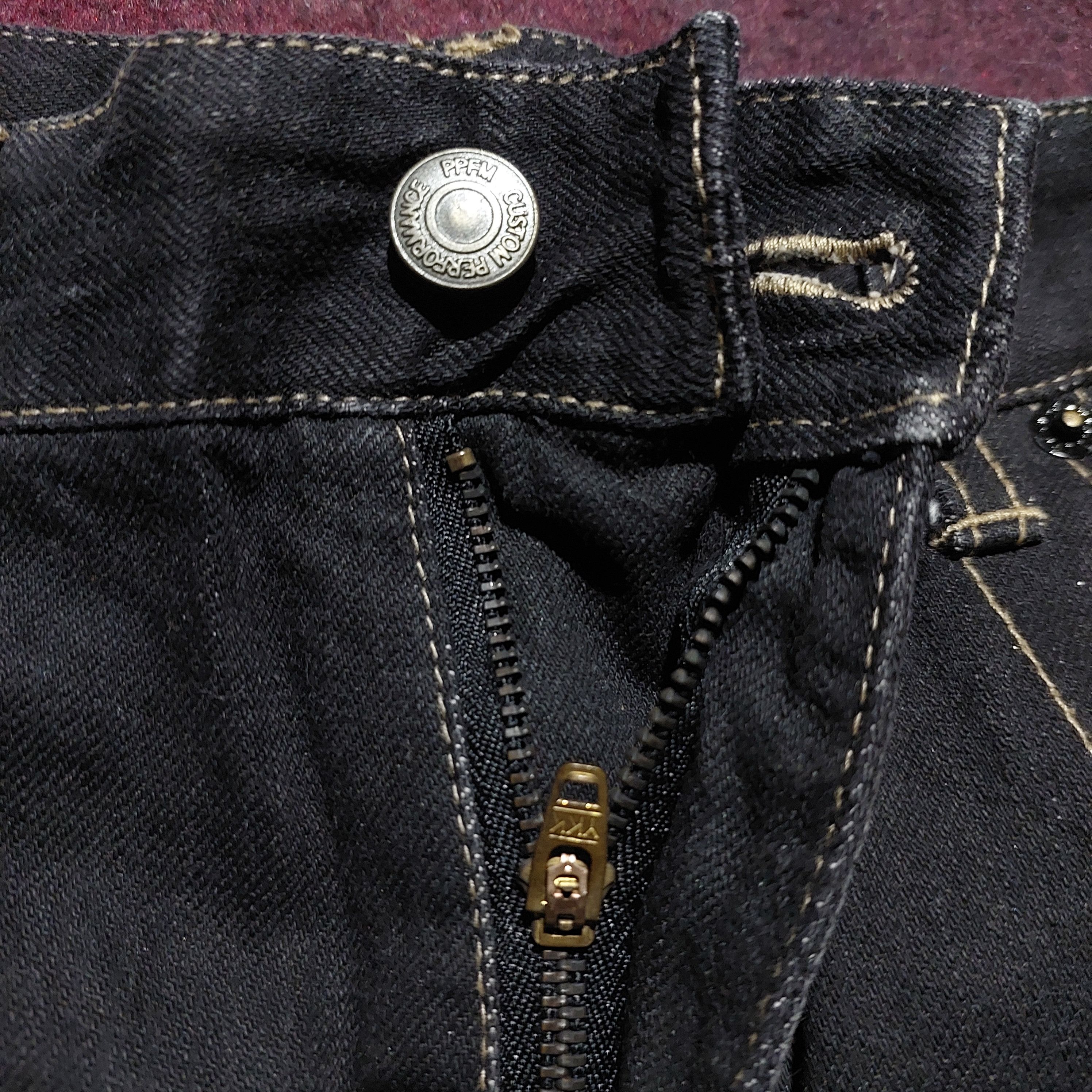 PPFM PPFM japan black skinny dropcrotch denim pants Size US 33 - 7 Thumbnail