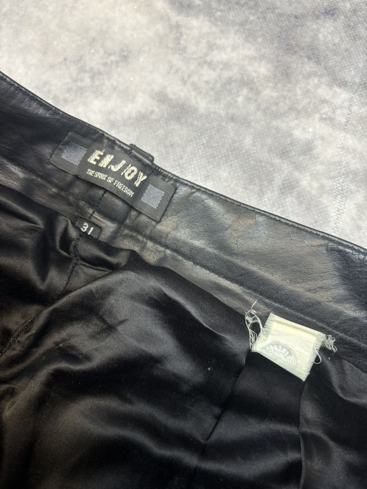 Vintage black leather pants opium affliction punk metal rock