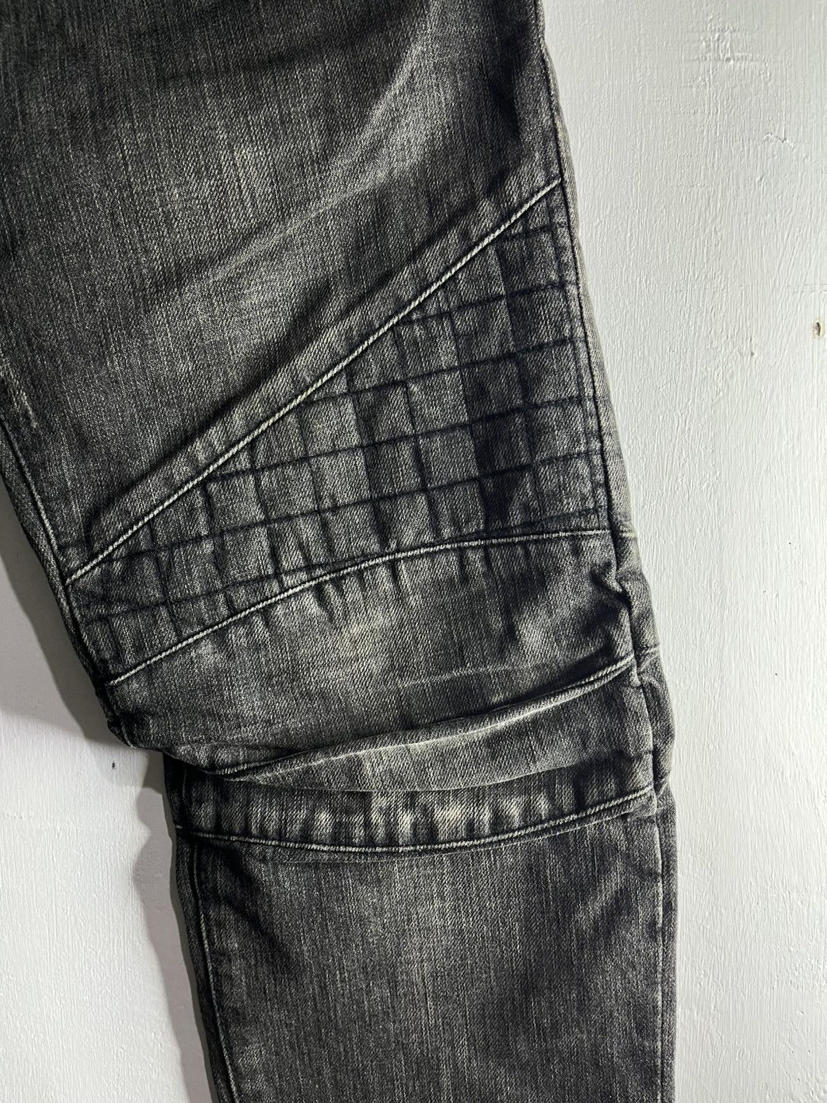 Balmain 2012 christophe decarnin quilted heavy biker jeans Size US 30 / EU 46 - 6 Thumbnail