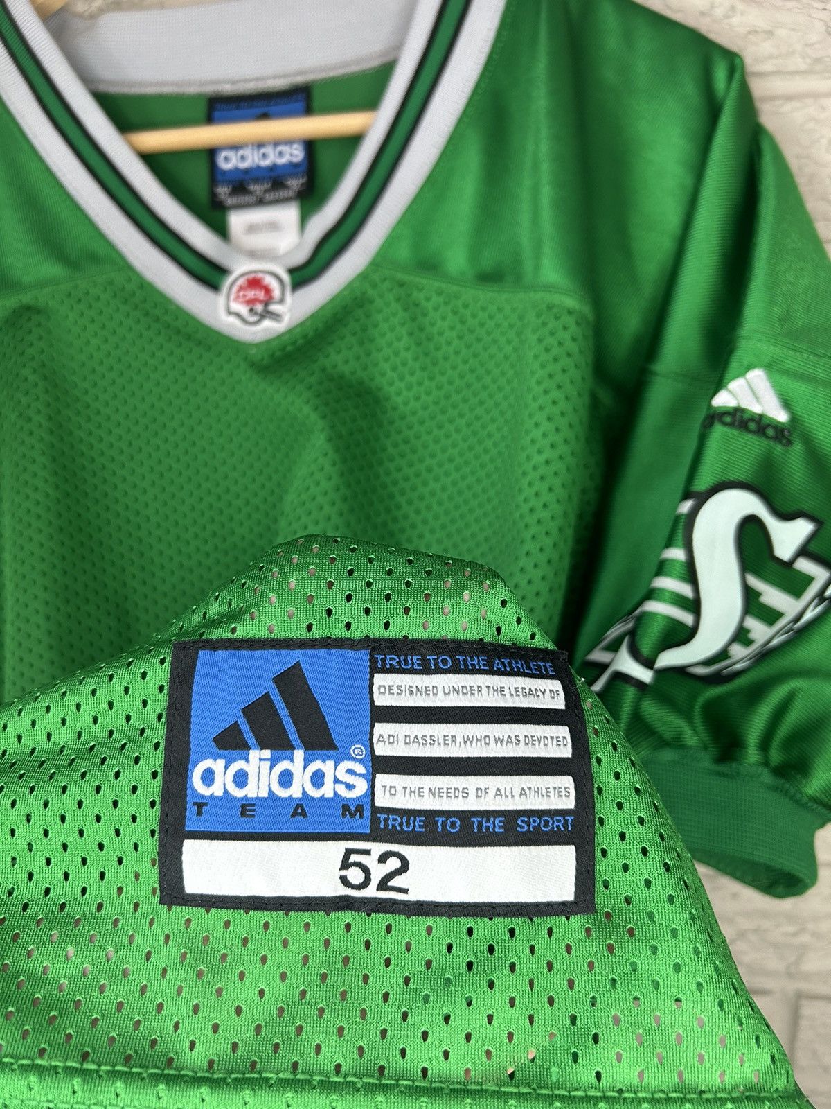 Adidas × NFL × Vintage Vintage 90s Adidas CFL Saskatchewan Roughriders Jersey Size US L / EU 52-54 / 3 - 5 Thumbnail