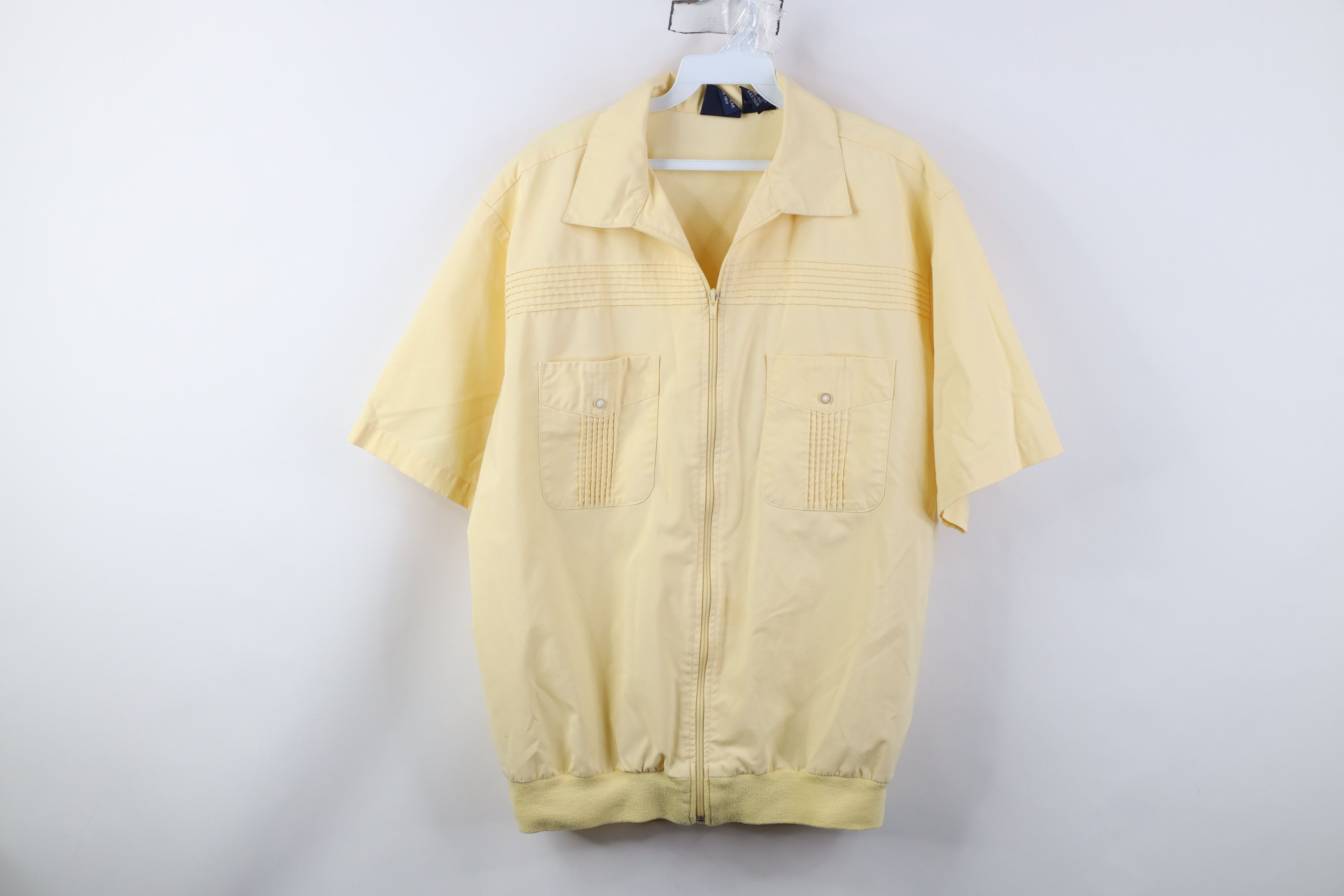 Vintage Vintage 90s Streetwear Short Sleeve Full Zip Shirt Jacket Size US L / EU 52-54 / 3 - 1 Thumbnail