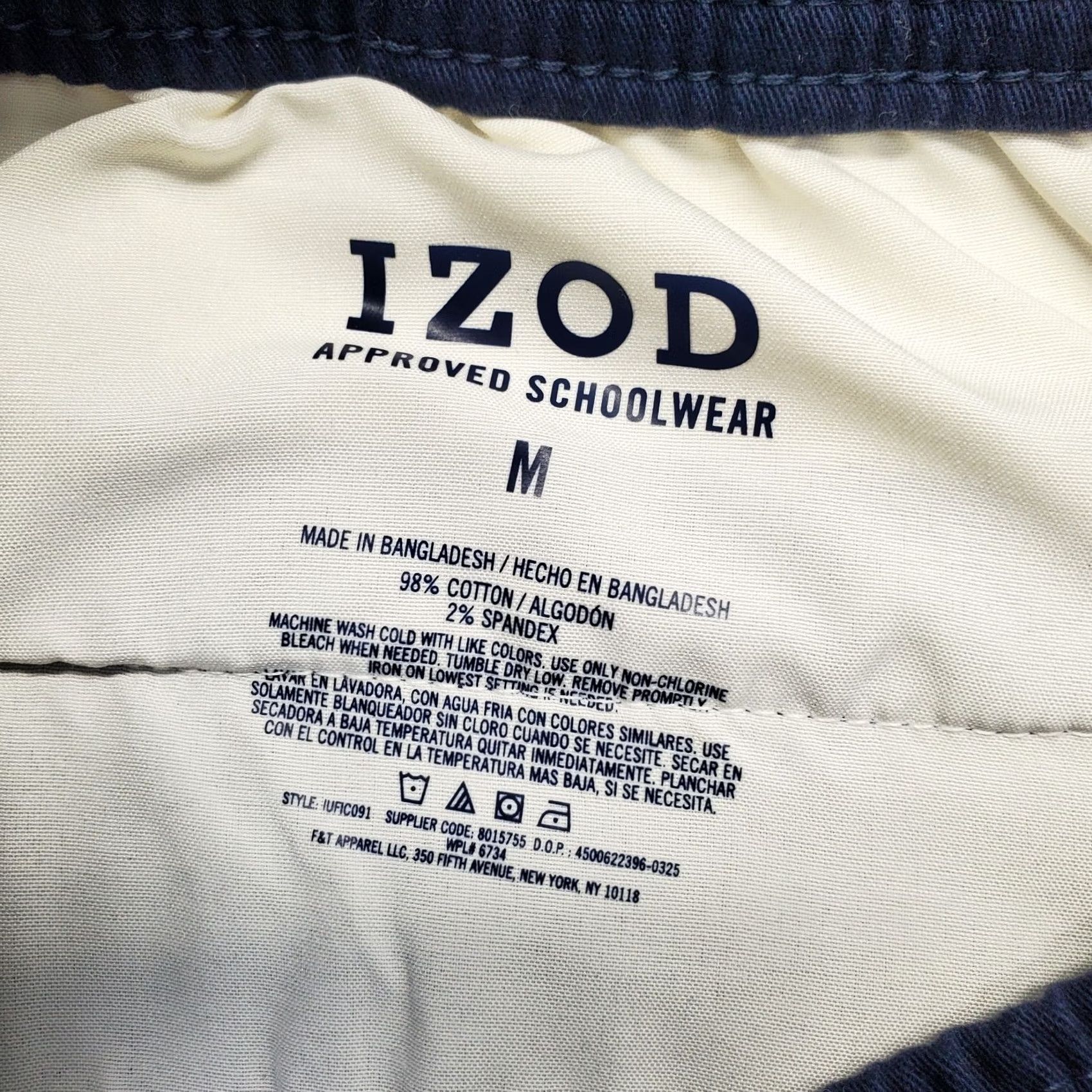 Izod IZOD Mens Shorts Shirt Navy Stretch Easy Care Schoolwear Regular Size M Size US 31 - 6 Thumbnail