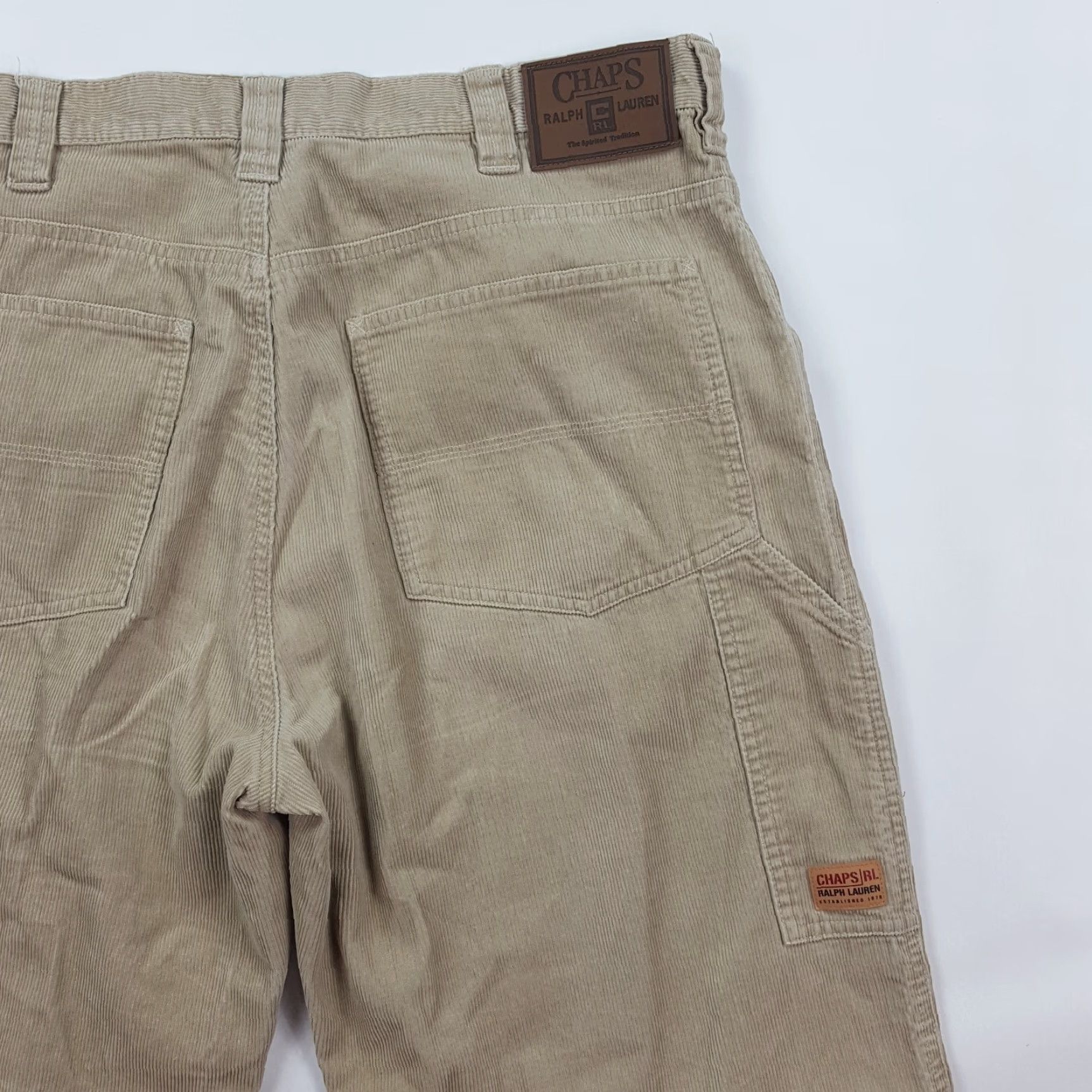 Ralph Lauren VINTAGE Ralph Lauren Chaps Corduroy Pants Mens 36x34 Beige Cords Straight Leg 90s Retro Preppy Size US 36 / EU 52 - 5 Thumbnail