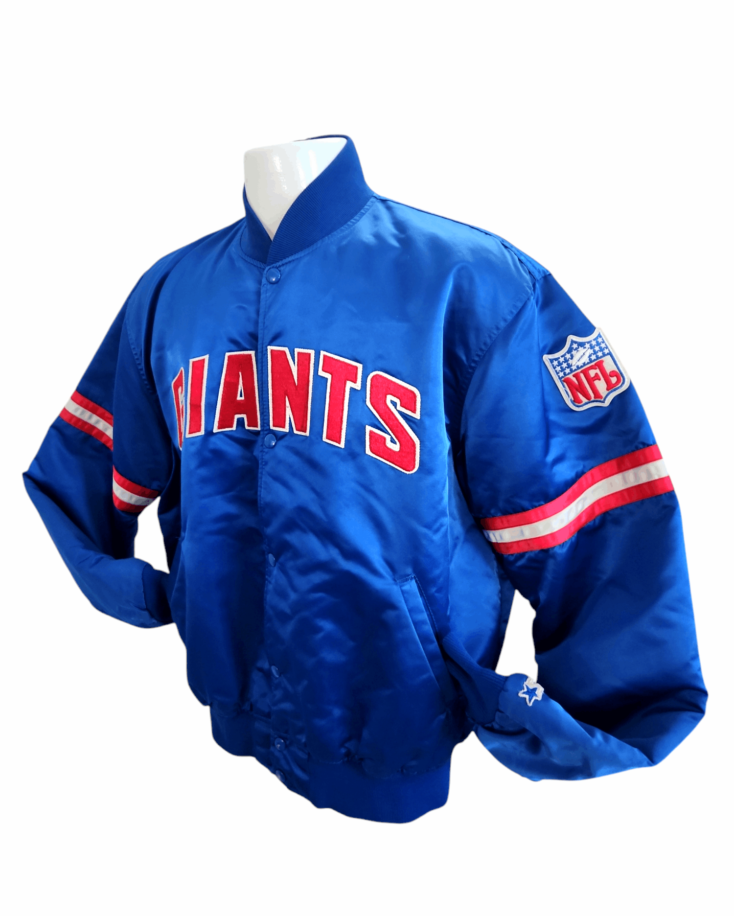NFL × Starter × Vintage Starter True Vintage 80's New York Giants NFL Satin Football Size US XL / EU 56 / 4 - 2 Thumbnail