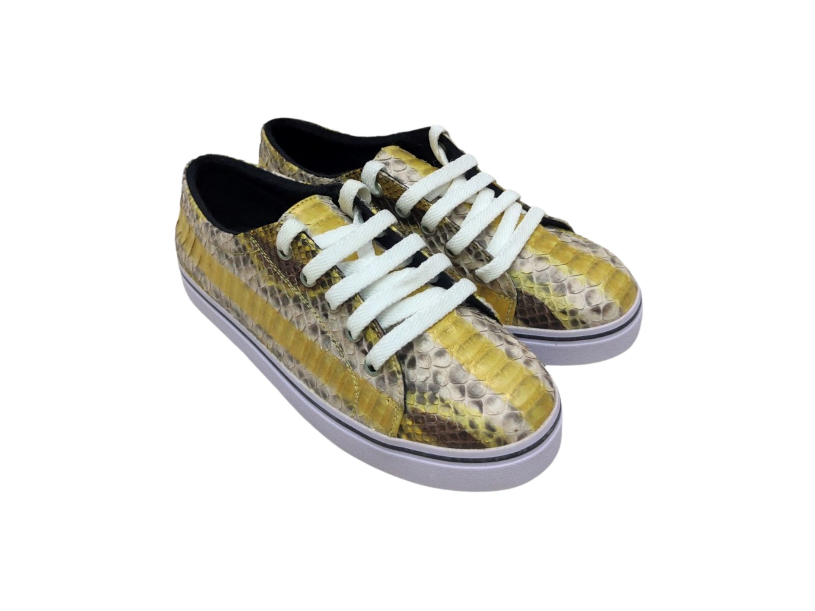 Handmade Multicolor Snakeskin Casual Sneakers Size US 10 / EU 43 - 2 Thumbnail