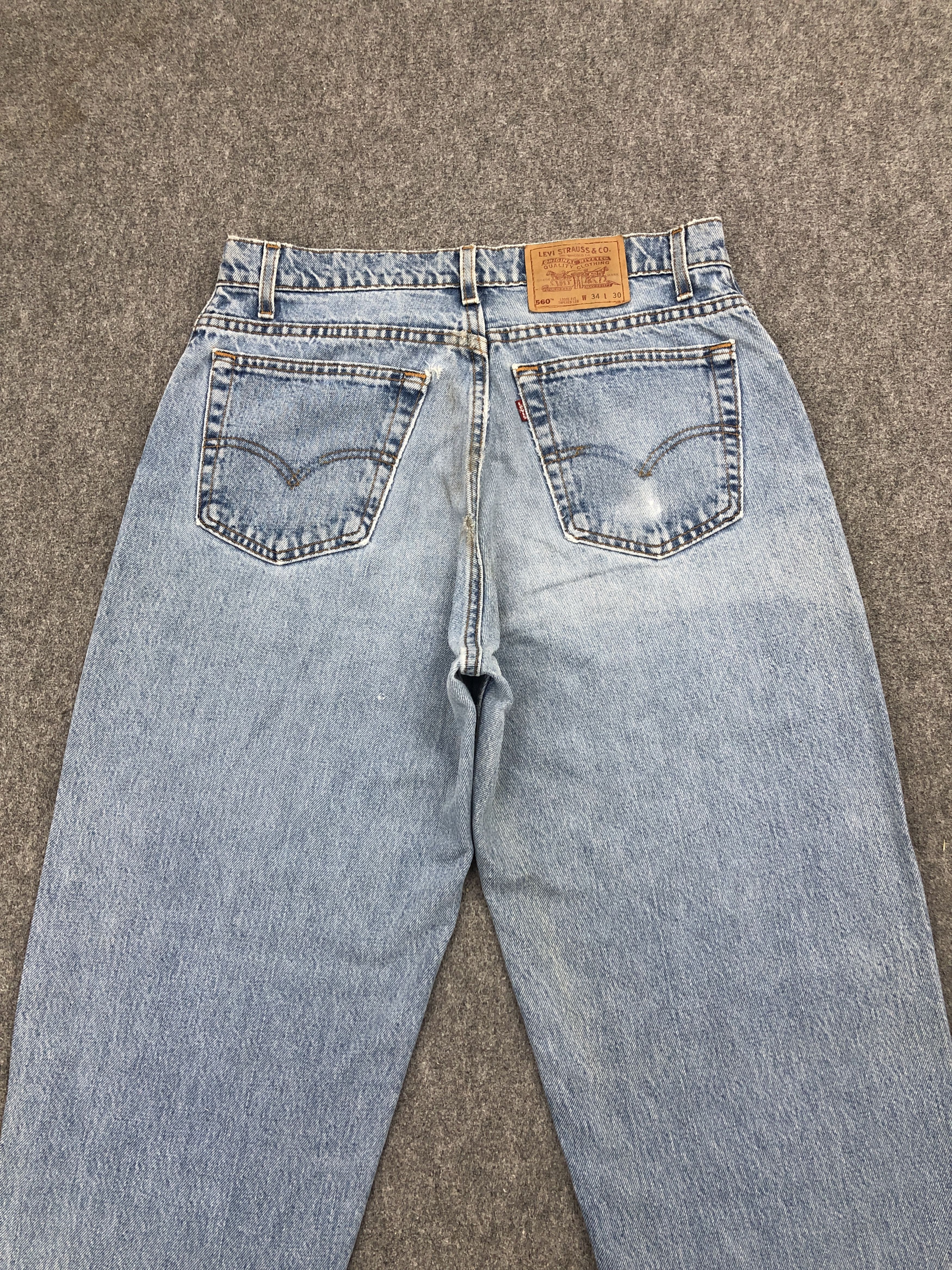 Levi's 90s Vintage Levis 550 Faded Blue Jeans 33x29.5 S0021 Size US 33 - 4 Thumbnail