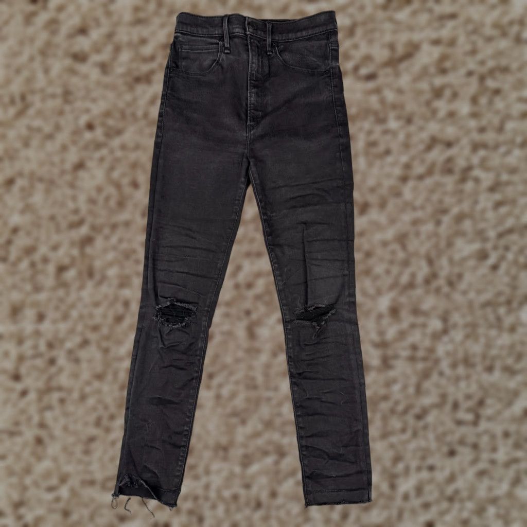 Abercrombie & Fitch Abercrombie & Fitch Jeans Womens 2 Black Ultra High Rise Super Skinny Distressed - Denim - 5-Pocket - Zip Button - Machine Washable - Regular Size 26" / US 2 / IT 38 - 1 Thumbnail