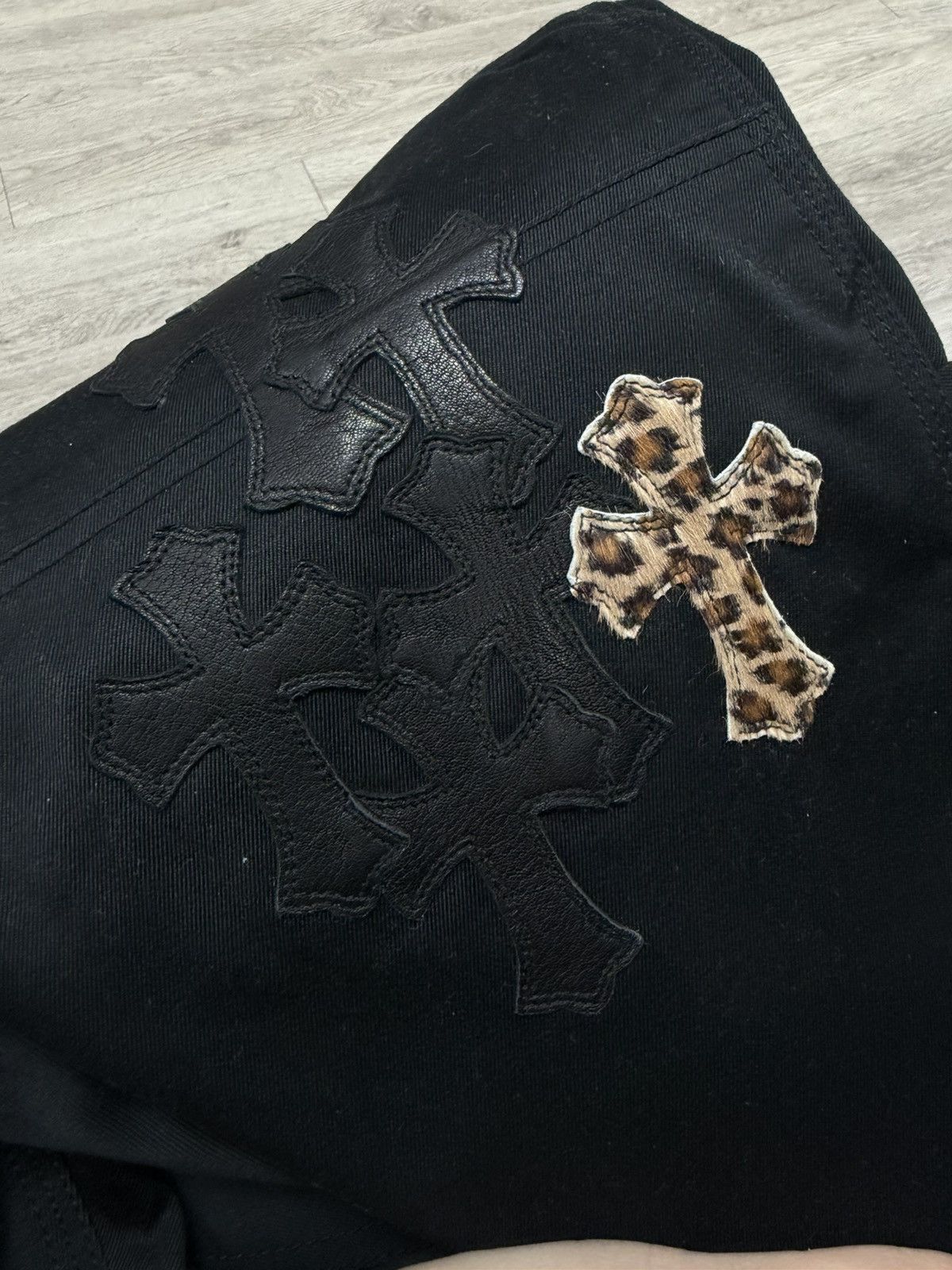 Chrome Hearts Chrome Hearts Black Cheetah Cross Patch Double Knee Jeans Size US 36 / EU 52 - 3 Thumbnail