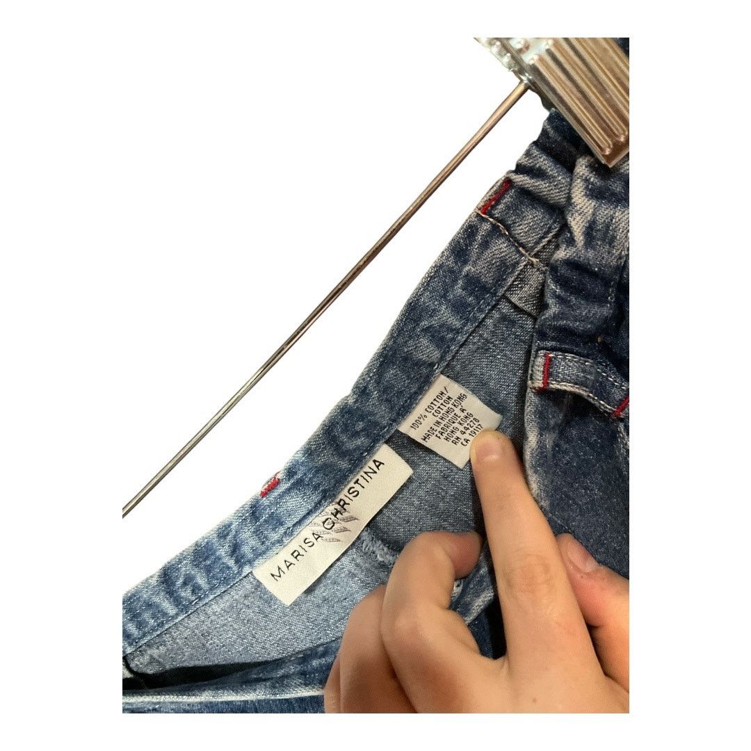 Other Vintage Marisa Christina Shorts Women Blue Denim 100% Cotton Size 32" / US 10 / IT 46 - 2 Thumbnail