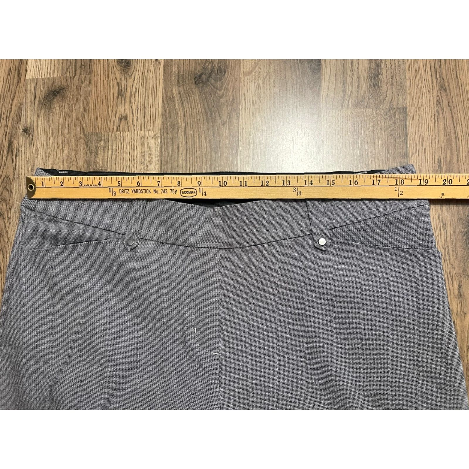 Vintage Maurices Pants Women's 18W Gray Dress Pants Flat Front Casual Regular Straight 27.5in Inseam Womens Size 40" / US 18 - 4 Thumbnail
