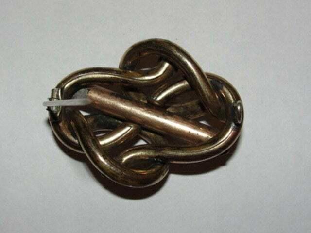 Designer Victorian 14 kt Gold Gilt Love Knot Mourning Brooch Size ONE SIZE - 2 Thumbnail