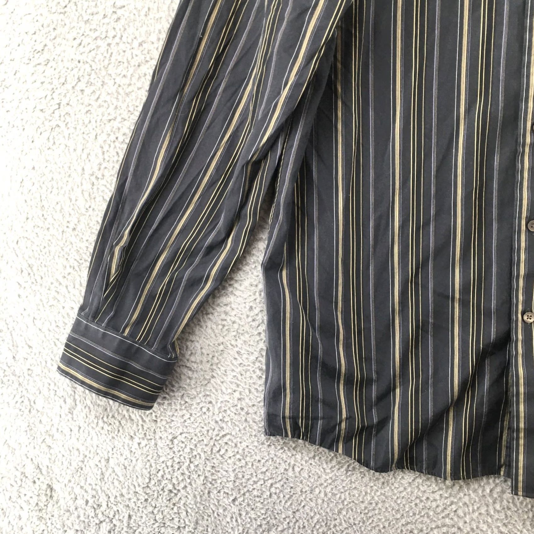 Express Premium Woven Button Up Shirt Mens Large Blue Striped Cotton Long Sleeve Classic Casual Size L / US 10 / IT 46 - 3 Thumbnail