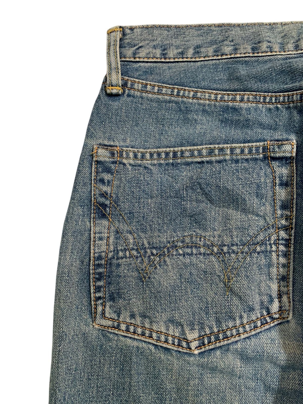 Kapital VINTAGE EDWIN 505 SELVEDGE BAGGY DISTRESSED JAPANESE DENIM Size US 29 - 14 Thumbnail