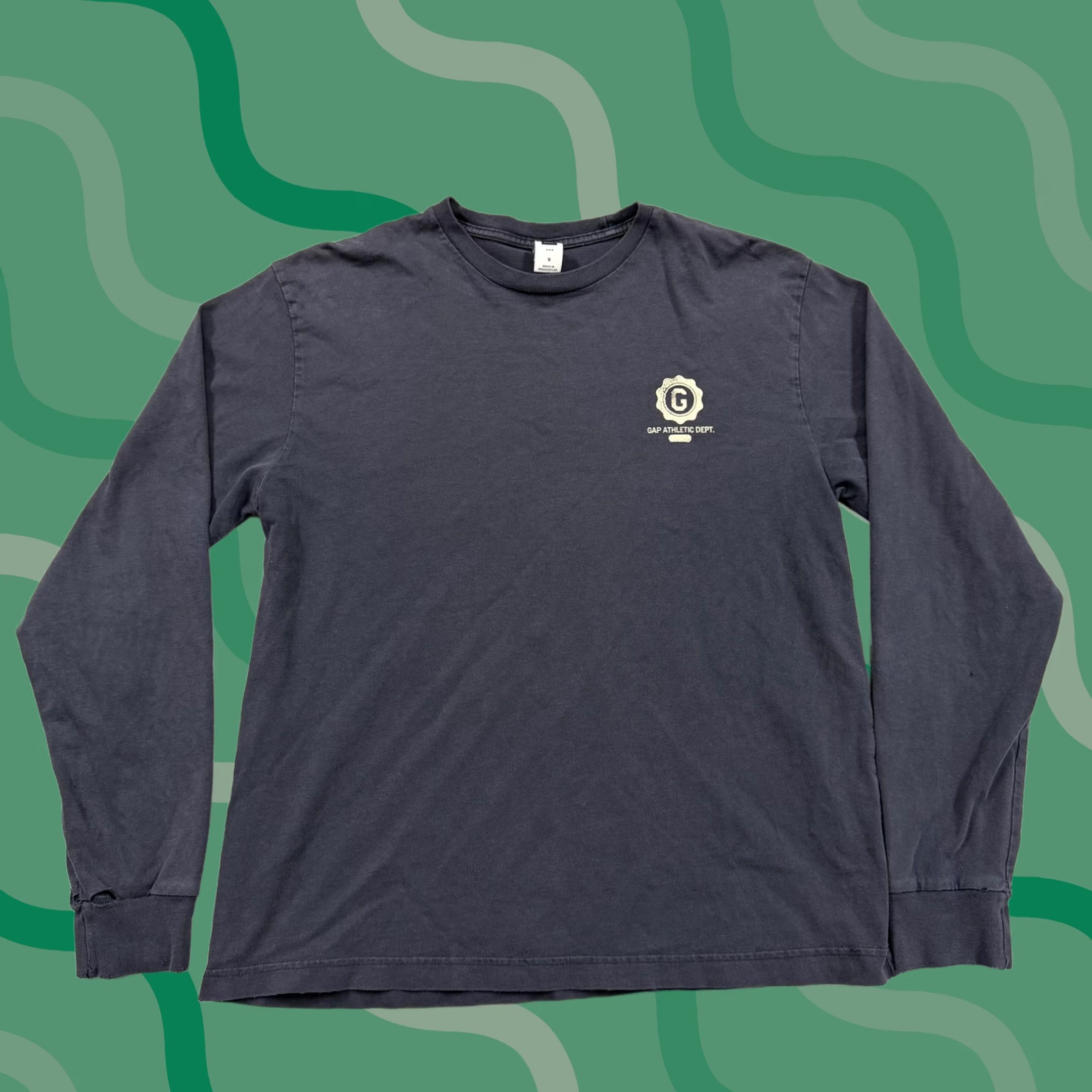 Gap Gap Shirt Mens Small Blue Long Sleeve Athletic Dept Logo Graphic Tee Crewneck Size US S / EU 44-46 / 1 - 1 Thumbnail