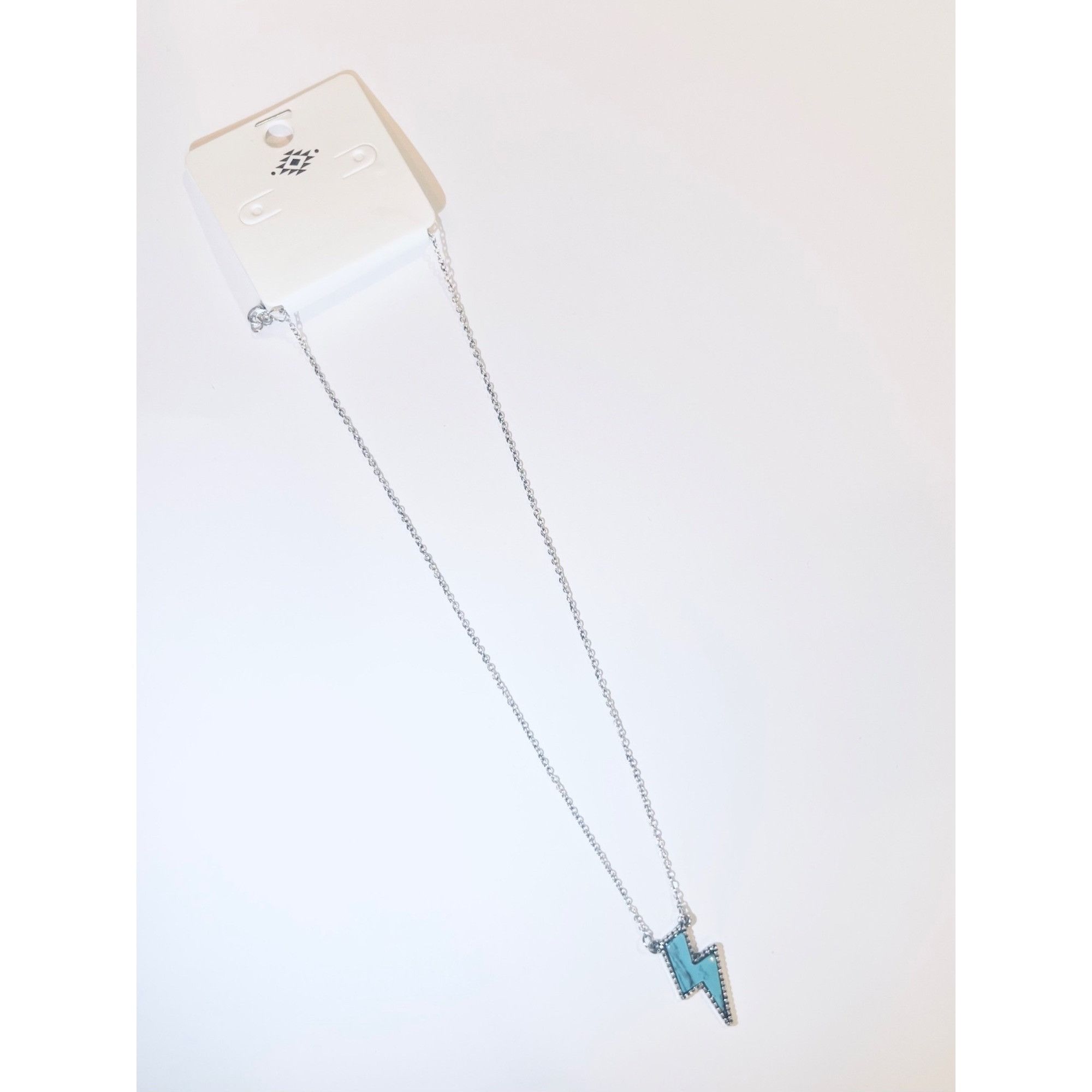 Other Lightning Bolt Pendant Necklace With Turquoise Inlay On Silv Size ONE SIZE - 2 Thumbnail