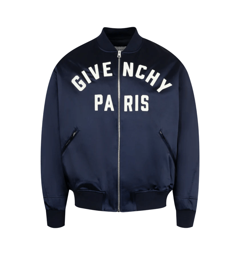 Givenchy o1h1sh11225 Satin Bomber in Nevy Blue Size US L / EU 52-54 / 3 - 1 Thumbnail