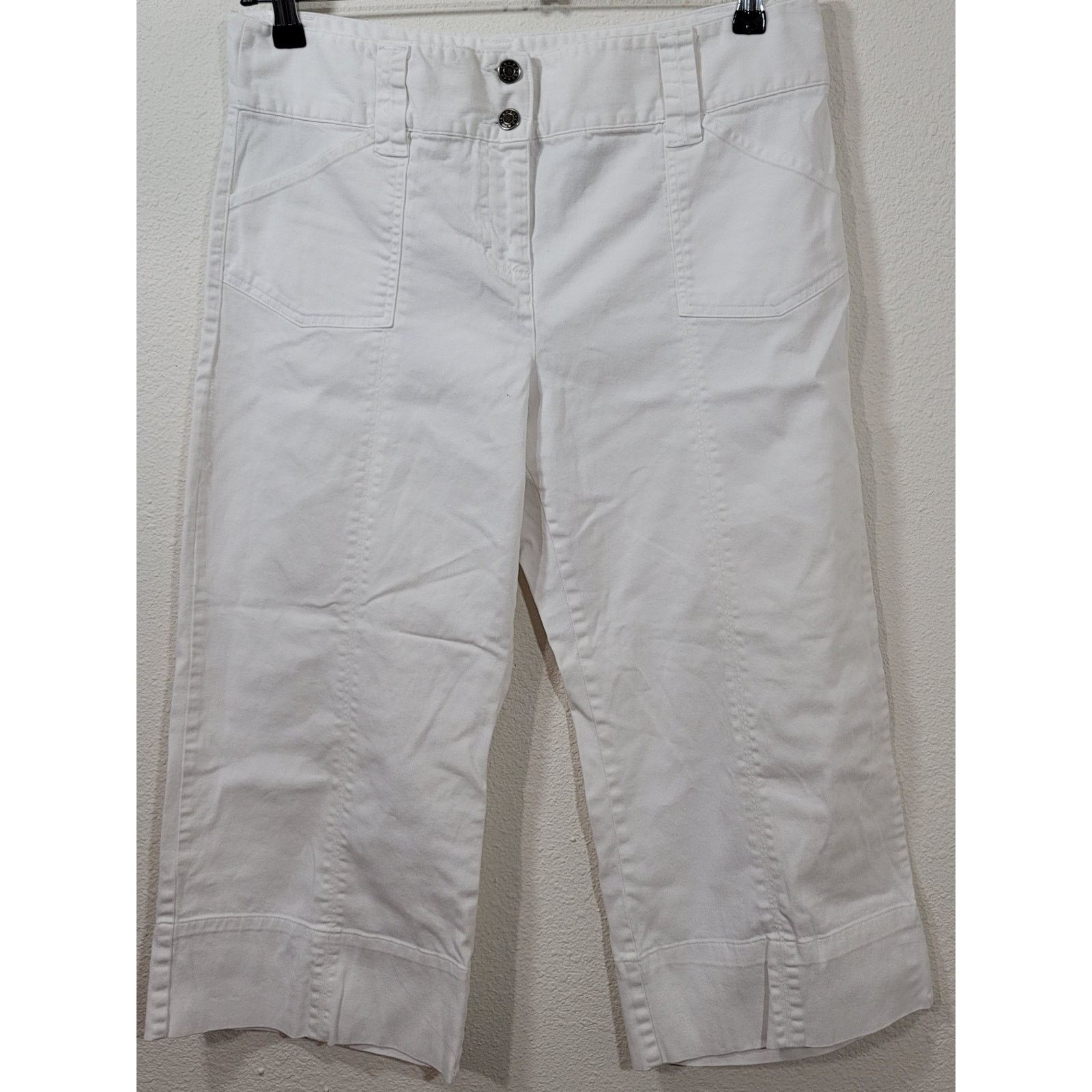Other Crazy Horse White Flat Front Cropped Jeans Pants 12 Size 34" / US 12 / IT 48 - 1 Thumbnail