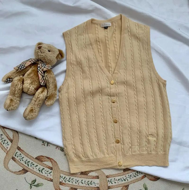 Burberry Burberry Yellow Wool Women's Cardigan Size M / US 6-8 / IT 42-44 - 1 Thumbnail