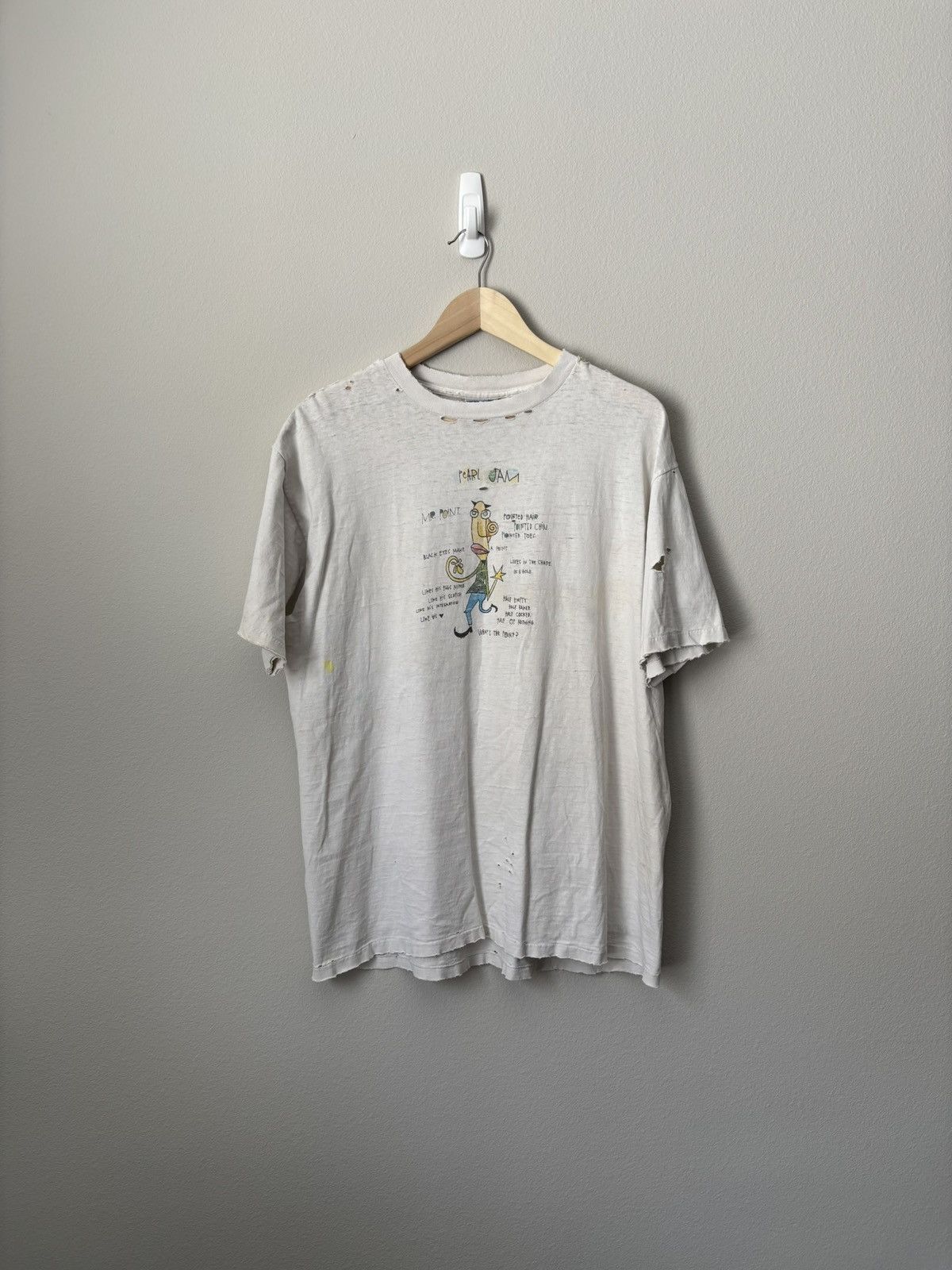 Vintage Rare Vintage 1995 Pearl Jam Mr.Point Vitalogy Tour Tee Size US L / EU 52-54 / 3 - 1 Thumbnail