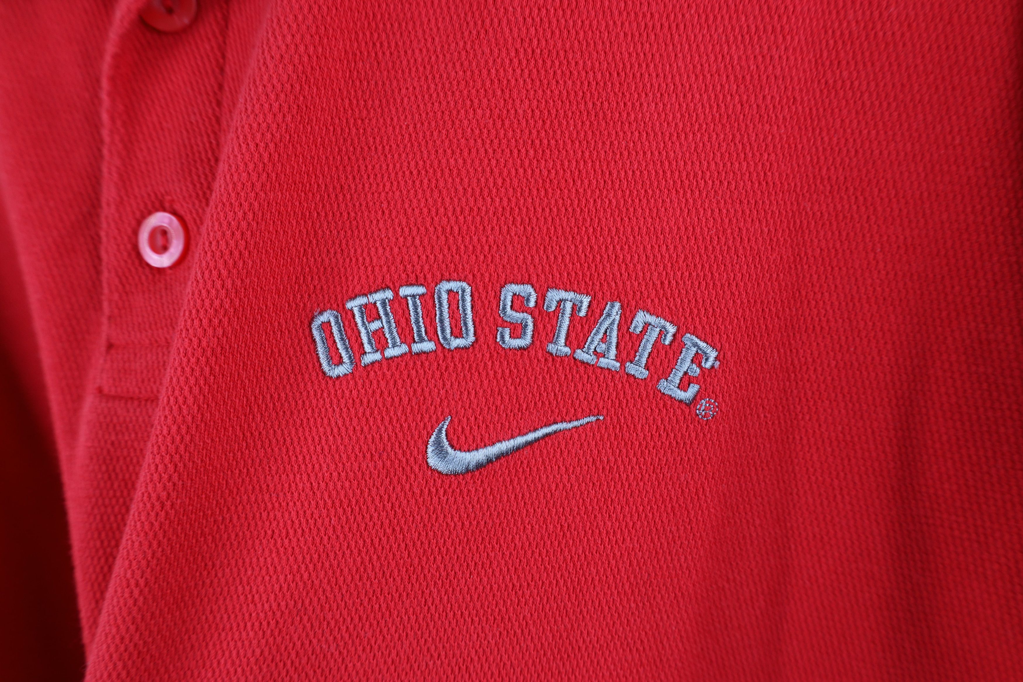 Nike × Vintage Vintage Nike Mini Swoosh Ohio State University Knit Polo Size US M / EU 48-50 / 2 - 5 Thumbnail