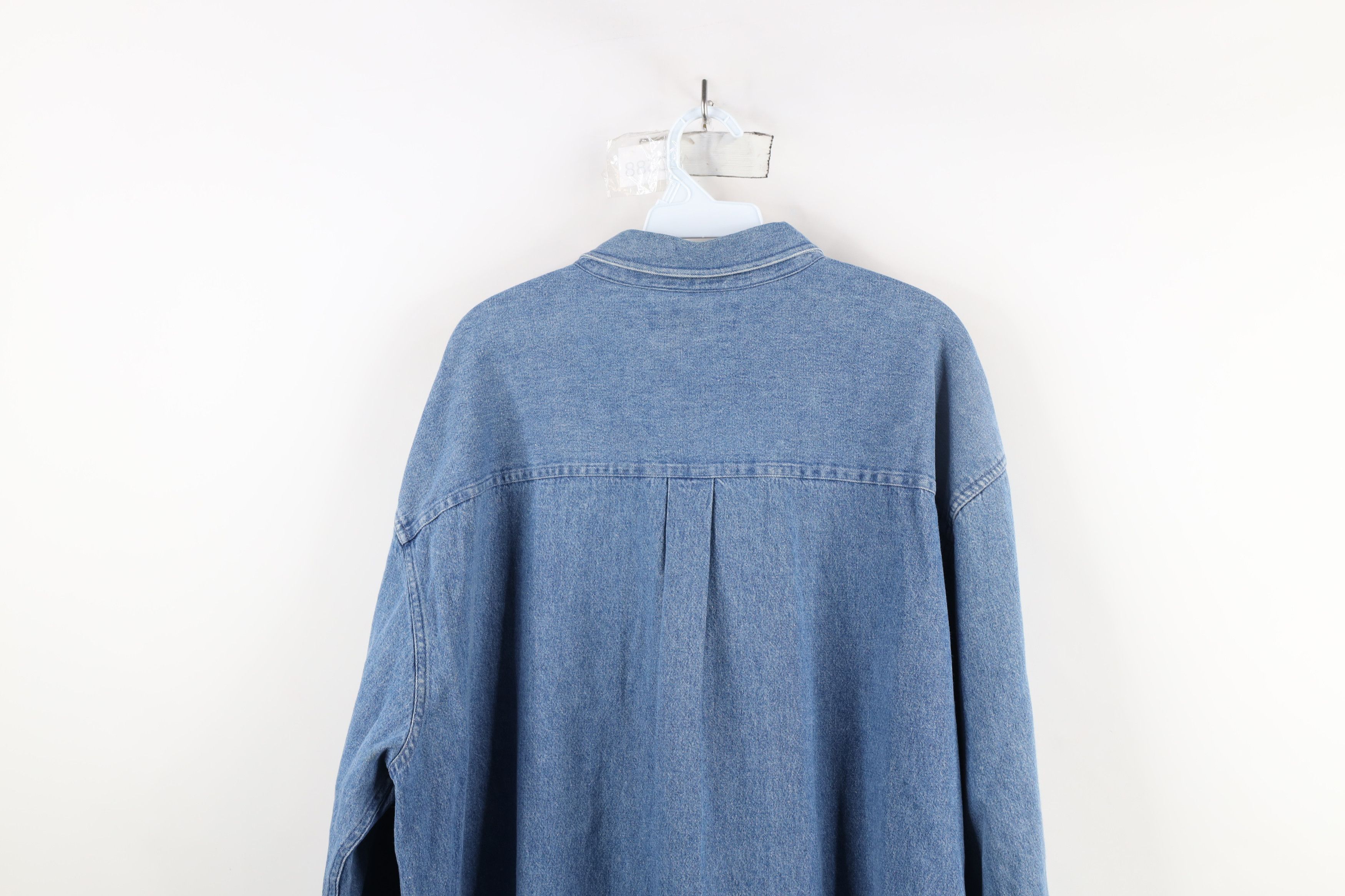 Vintage Vintage 90s Streetwear Heavy Denim Jean Button Down Shirt Size US XL / EU 56 / 4 - 11 Thumbnail