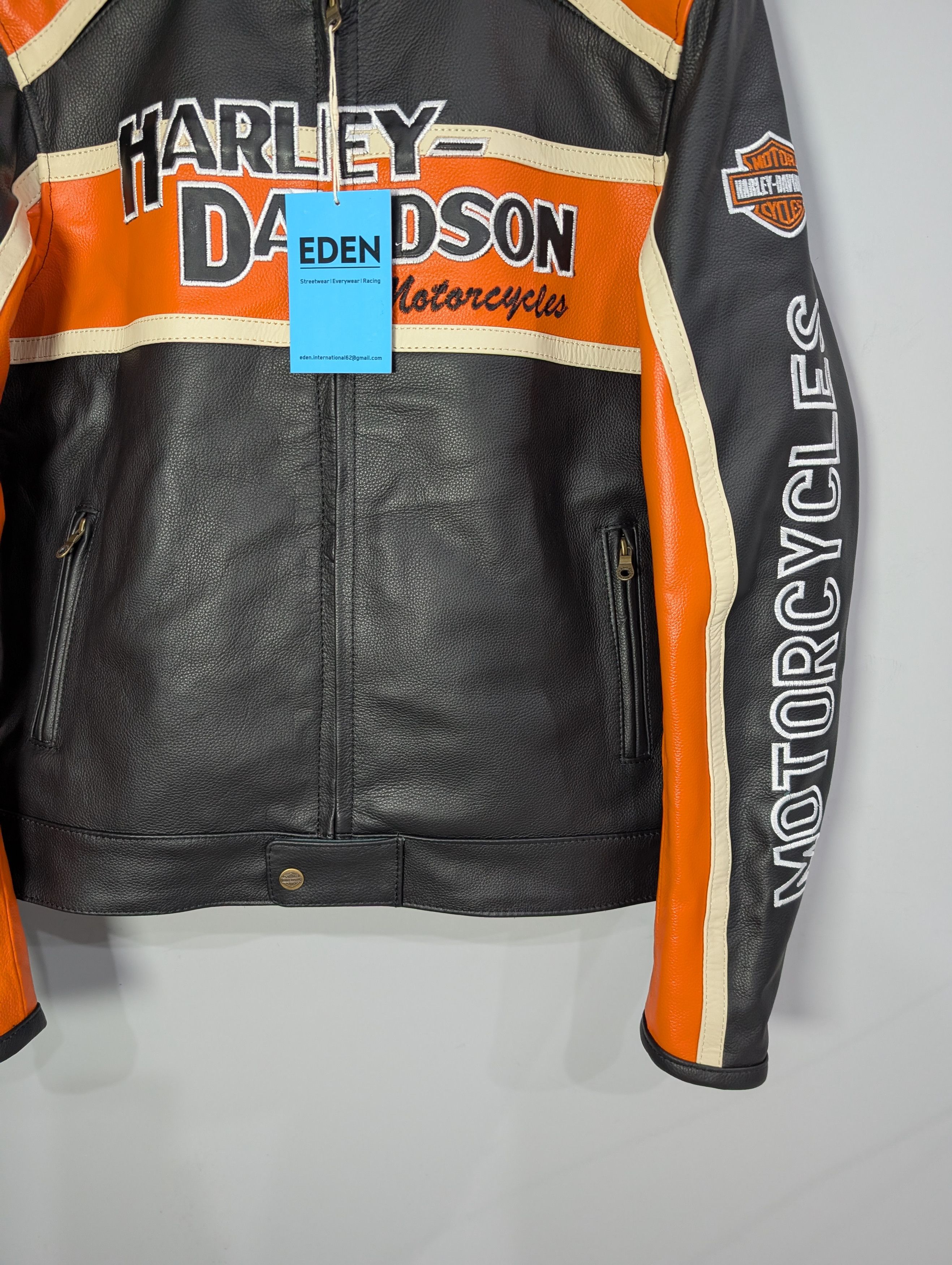 Vintage 🔥Harley Davidson🔥 Vintage 90s Leather Jacket Rare Size S / US 4 / IT 40 - 5 Thumbnail