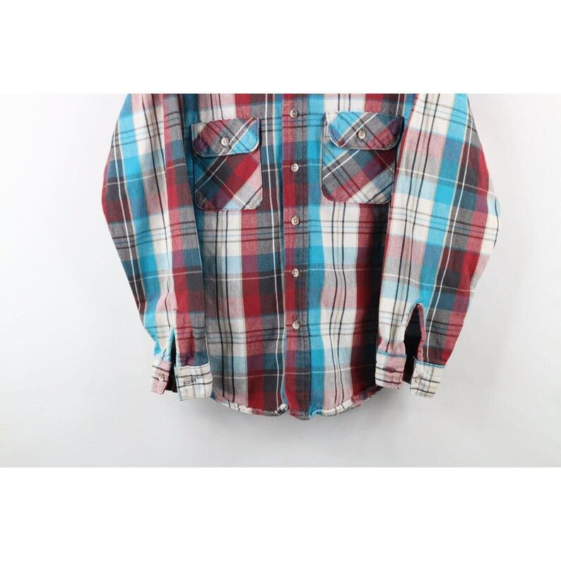 FiveBrother 90s Five Brother Mens M Distressed Heavy Flannel Size US S / EU 44-46 / 1 - 3 Thumbnail