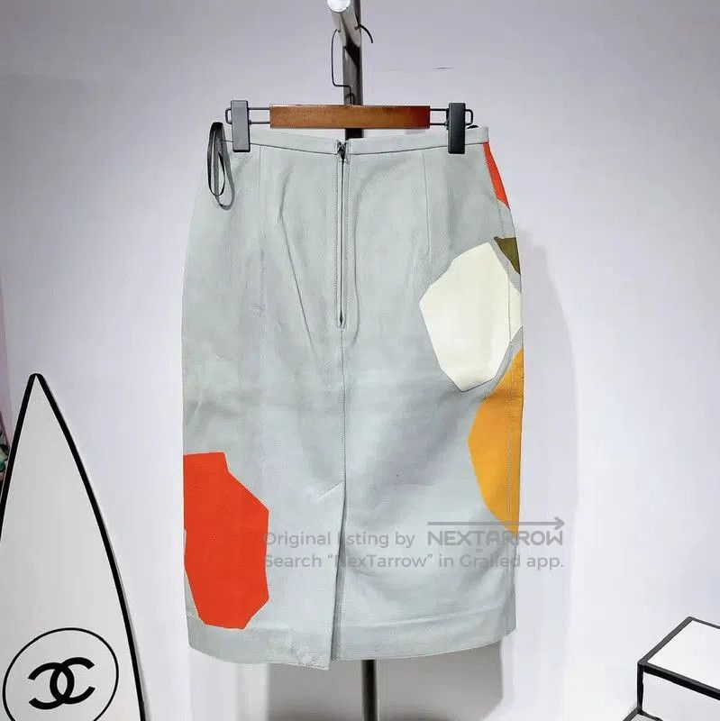 Other Burberry Color Block Leather Midi Skirt. Size 30" / US 8 / IT 44 - 1 Thumbnail