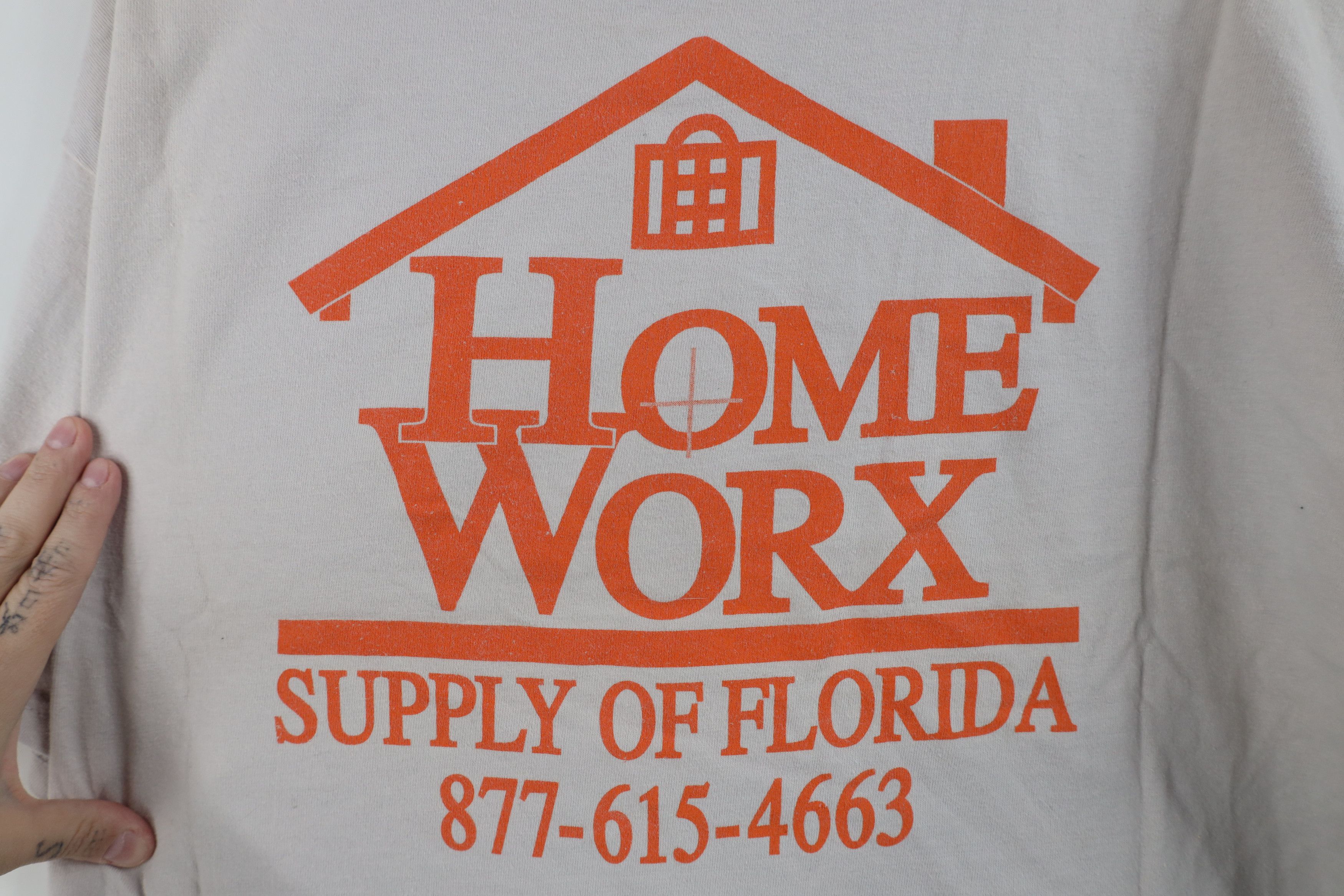 Vintage Vintage Spell Out Home Worx Supply of Florida T-Shirt Gray Size US XL / EU 56 / 4 - 9 Thumbnail