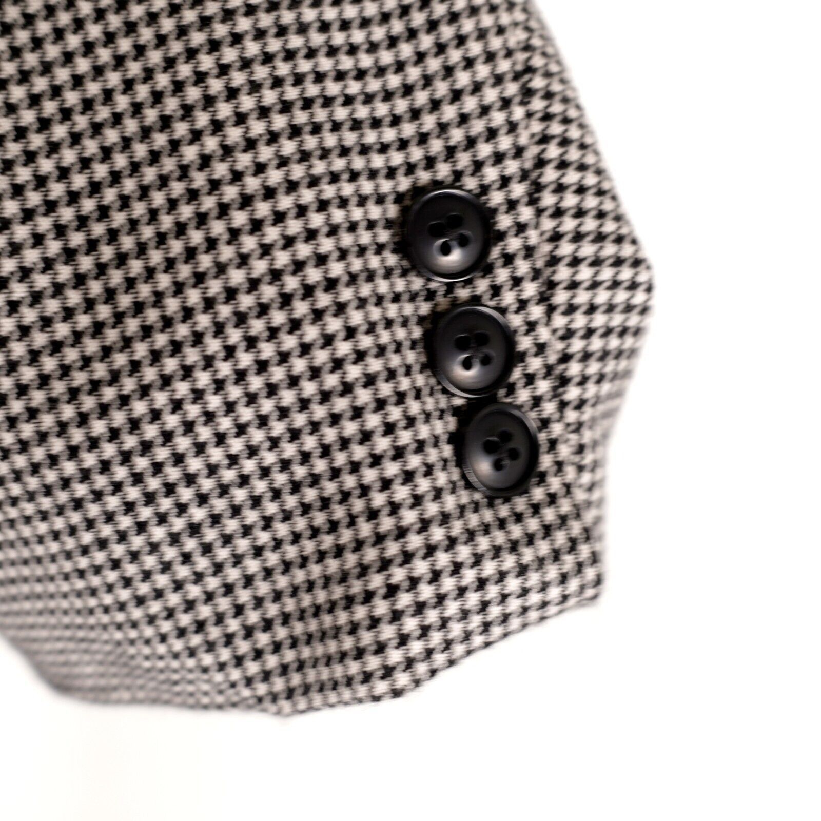 Arnold Brant Arnold Brant Thick 100% Cashmere Houndstooth Black White 3 B Size 38S - 3 Thumbnail