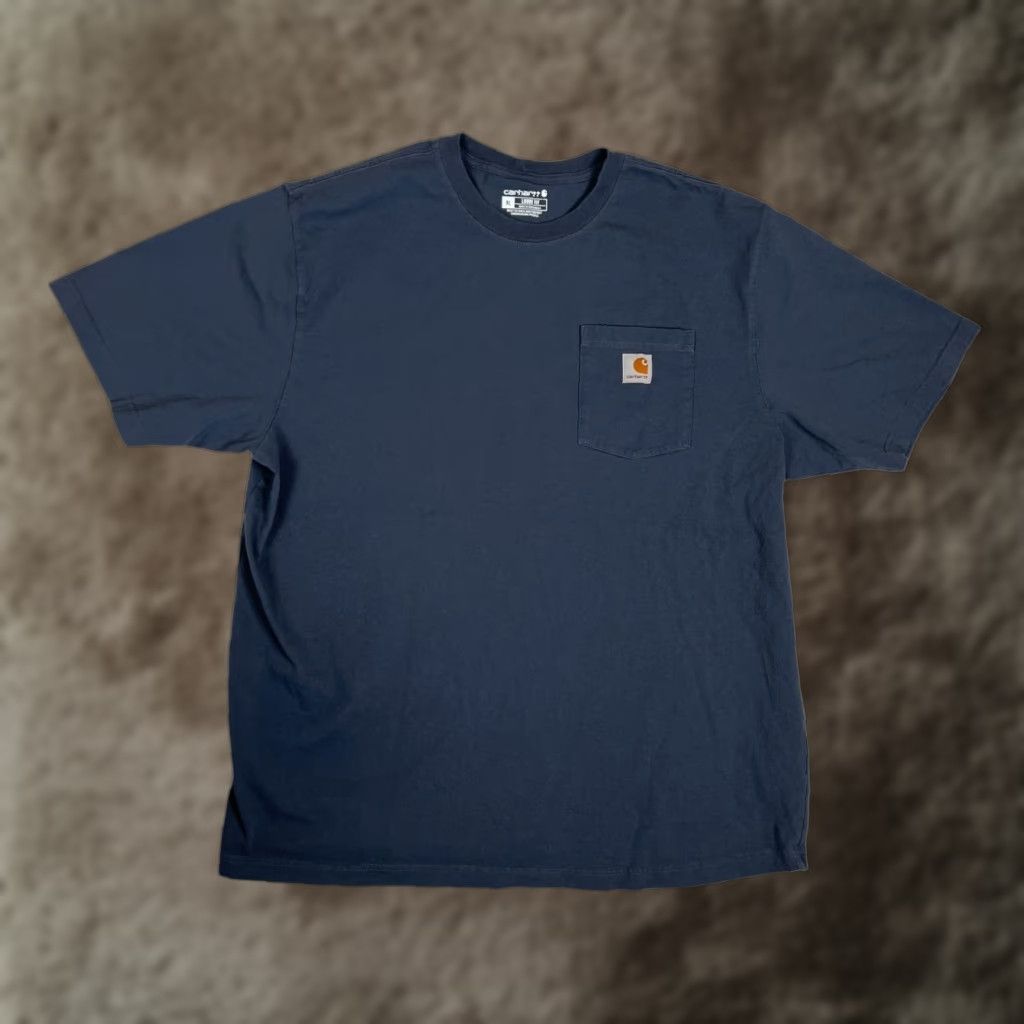 Carhartt VINTAGE Carhartt Pocket Shirt Navy Blue Size XL 2XLT Regular Short Sleeve Crew Neck Grunge 90s Mens Size US XXL / EU 58 / 5 - 1 Thumbnail