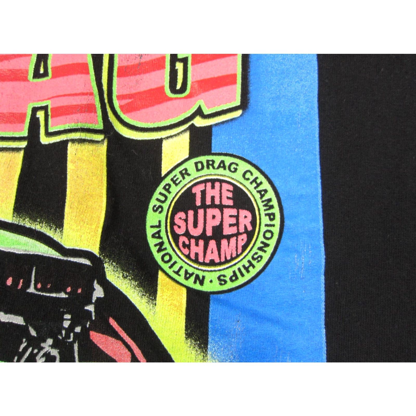 Vintage DARE Super Drag Racing Shirt Mens XL Black Graphic Print Cotton Knit Crew Neck Short Sleeve T-Shirt Size US XL / EU 56 / 4 - 4 Thumbnail