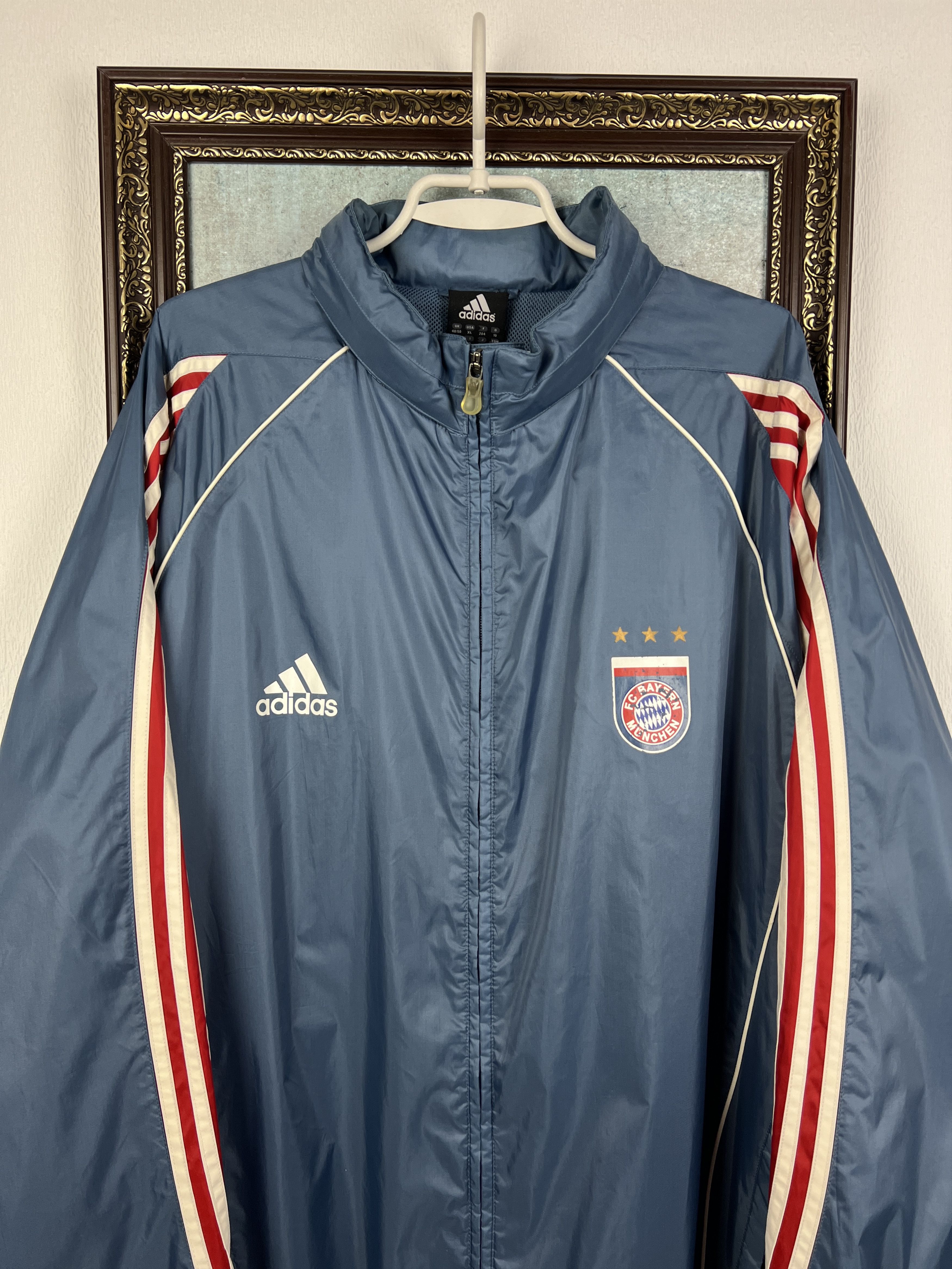 Adidas Bayern Munich Rain Jacket Soccer Track Top Windbreaker Size US XL / EU 56 / 4 - 2 Thumbnail