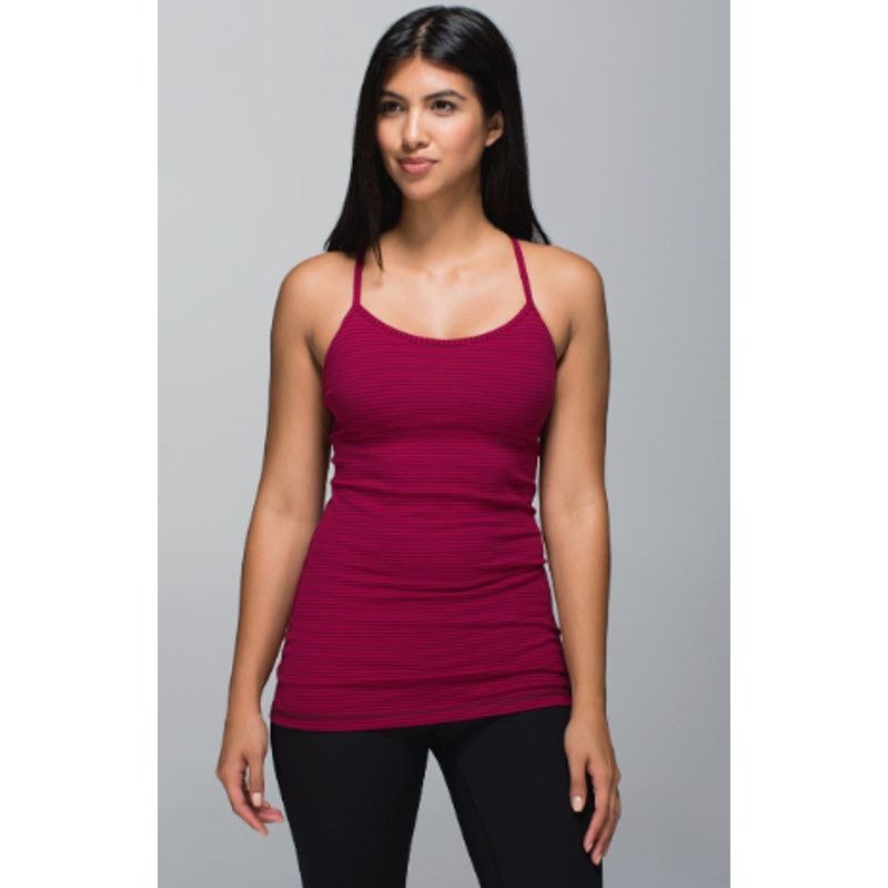 Lululemon Lululemon Power Y Tank *Luon Hyper Stripe Bumble Berry SZ 6 Size M / US 6-8 / IT 42-44 - 1 Thumbnail