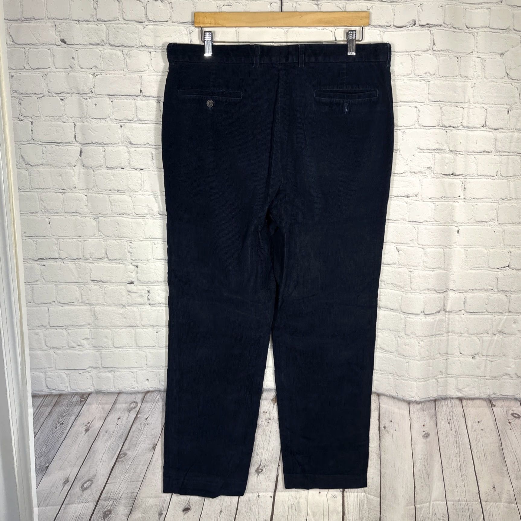 Ralph Lauren Lauren Ralph Lauren Corduroy Pants Mens 36x32 Navy Blue Cotton Flat Front Straight Leg Classic Fit Pants Size US 36 / EU 52 - 7 Thumbnail