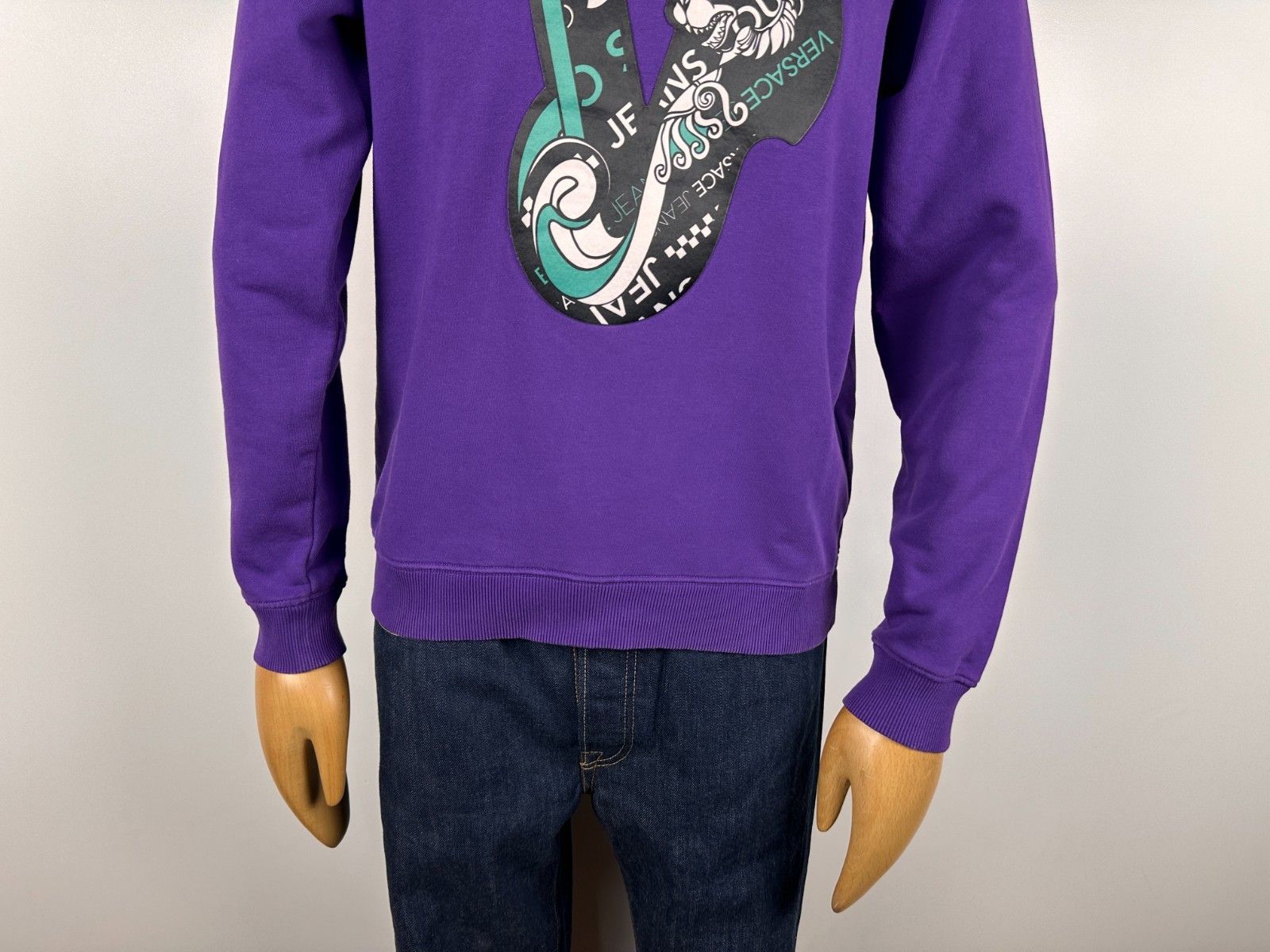 Versace Versace Jeans Mens Sweatshirt Big Logo Purple Size S Size US S / EU 44-46 / 1 - 3 Thumbnail