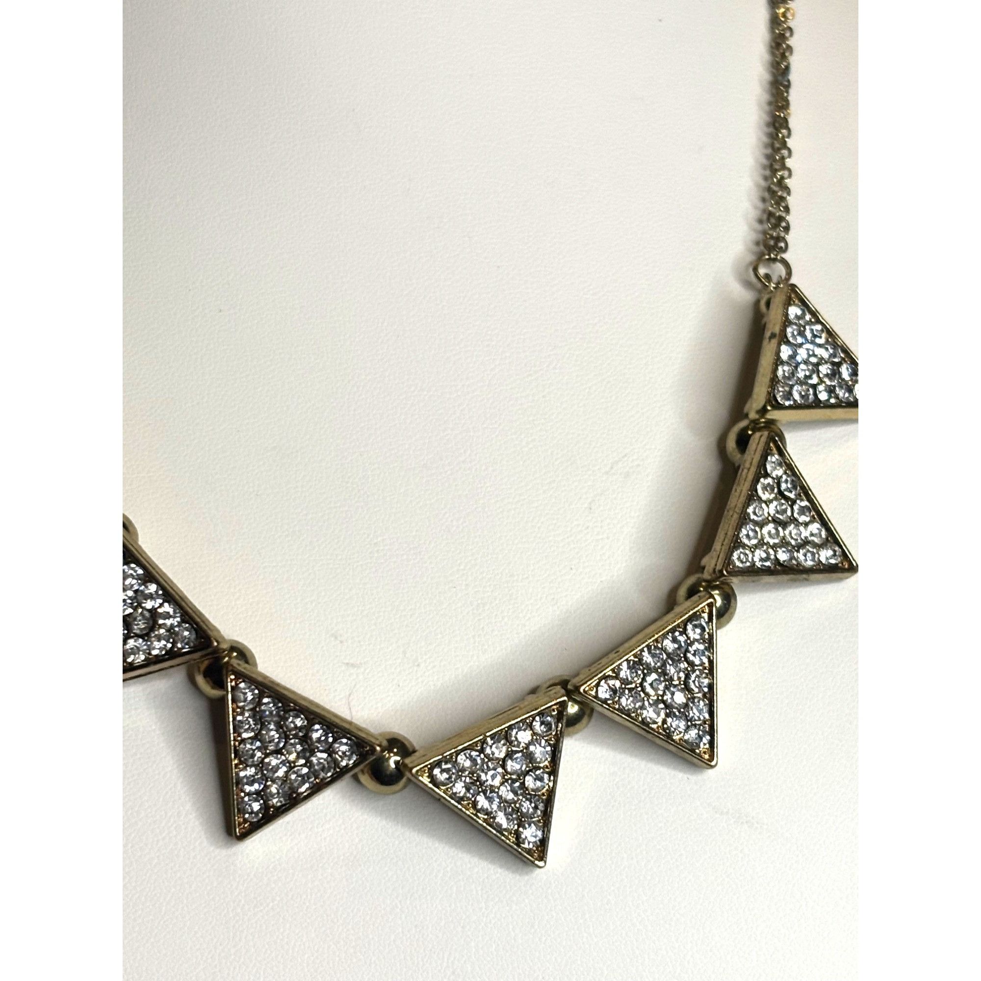 Other Gold-Tone Triangle Statement Necklace With Rhinestone Accent Size ONE SIZE - 2 Thumbnail