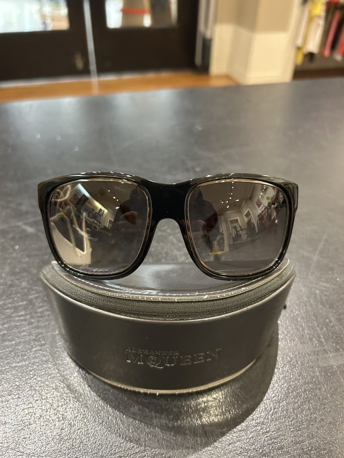 Alexander McQueen Alexander McQueen Wood Sunglasses Size ONE SIZE - 2 Thumbnail