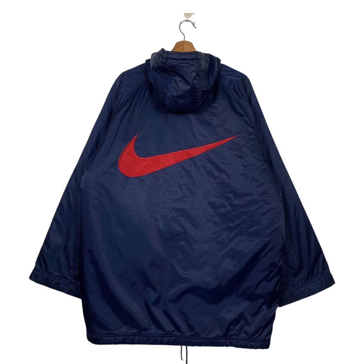 Nike Vintage 90s Nike Big Logo Long Jacket Size US L / EU 52-54 / 3 - 1 Thumbnail