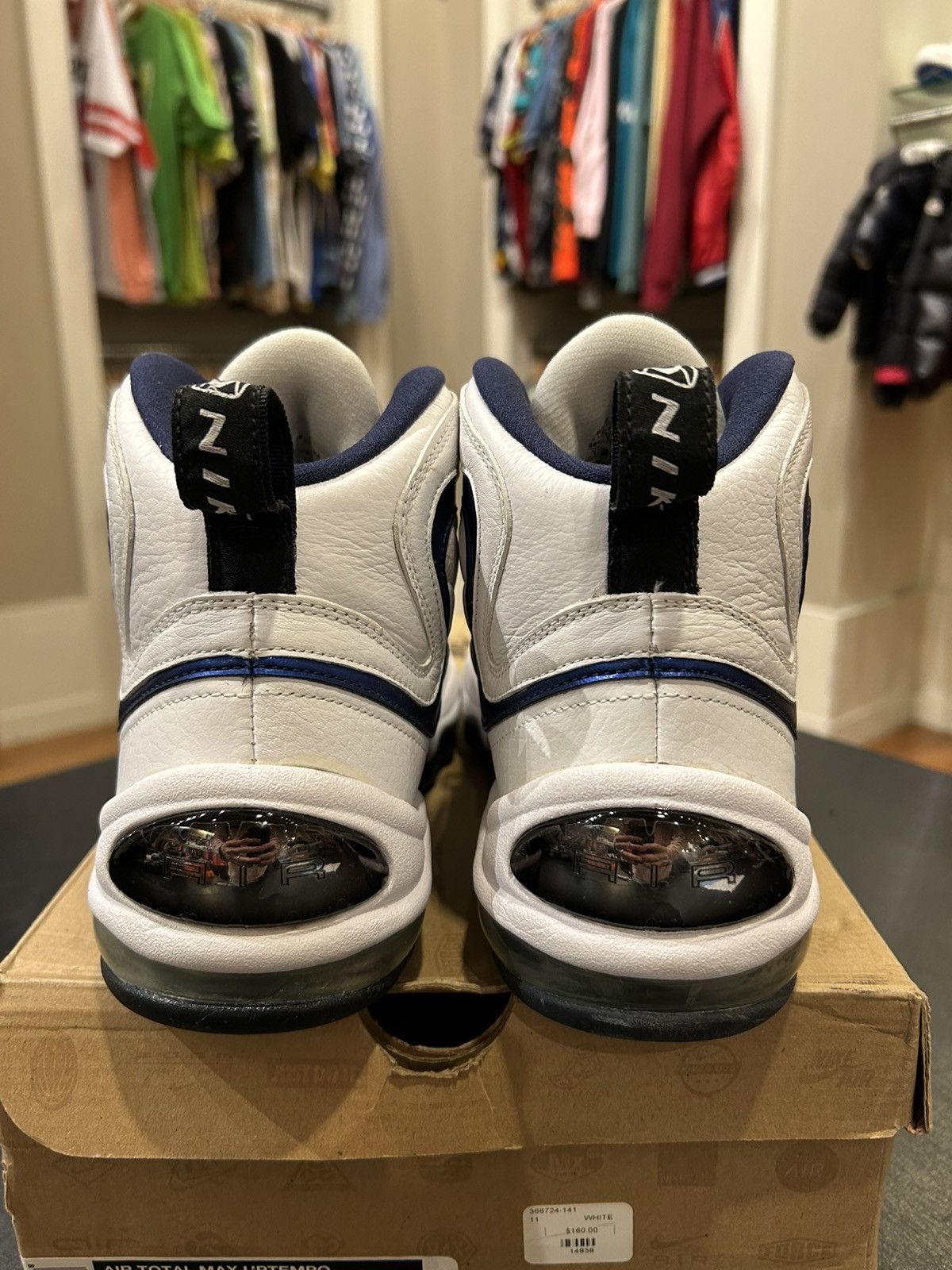 Nike Nike Air Total Max Uptempo ‘White Midnight Navy’ Size US 11 / EU 44 - 3 Thumbnail