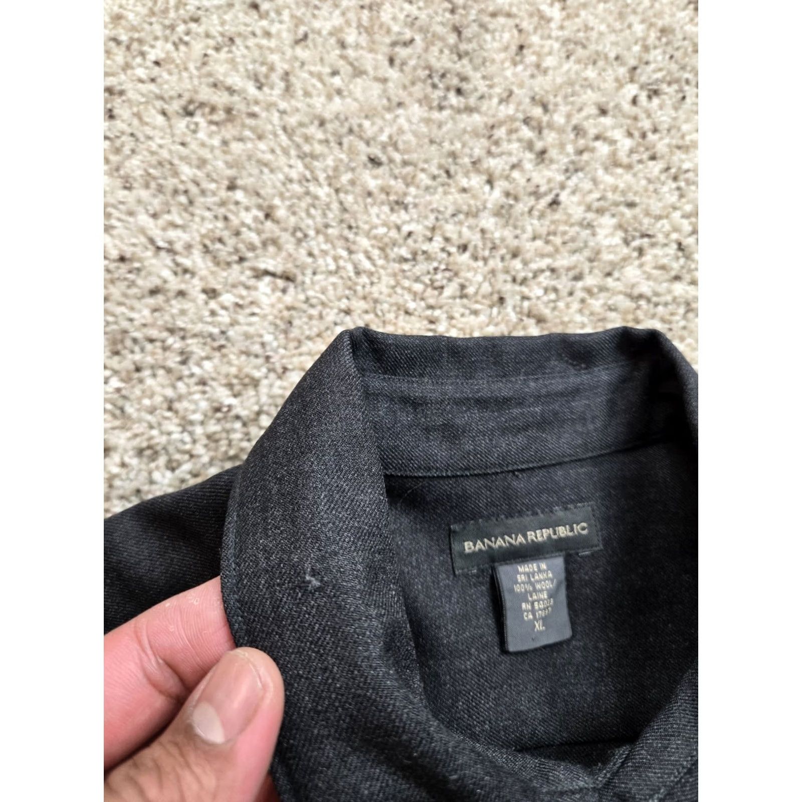 Banana Republic VINTAGE Banana Republic Shirt XL Mens Gray Wool Long Sleeve Button Up Y2K Size US XL / EU 56 / 4 - 6 Thumbnail