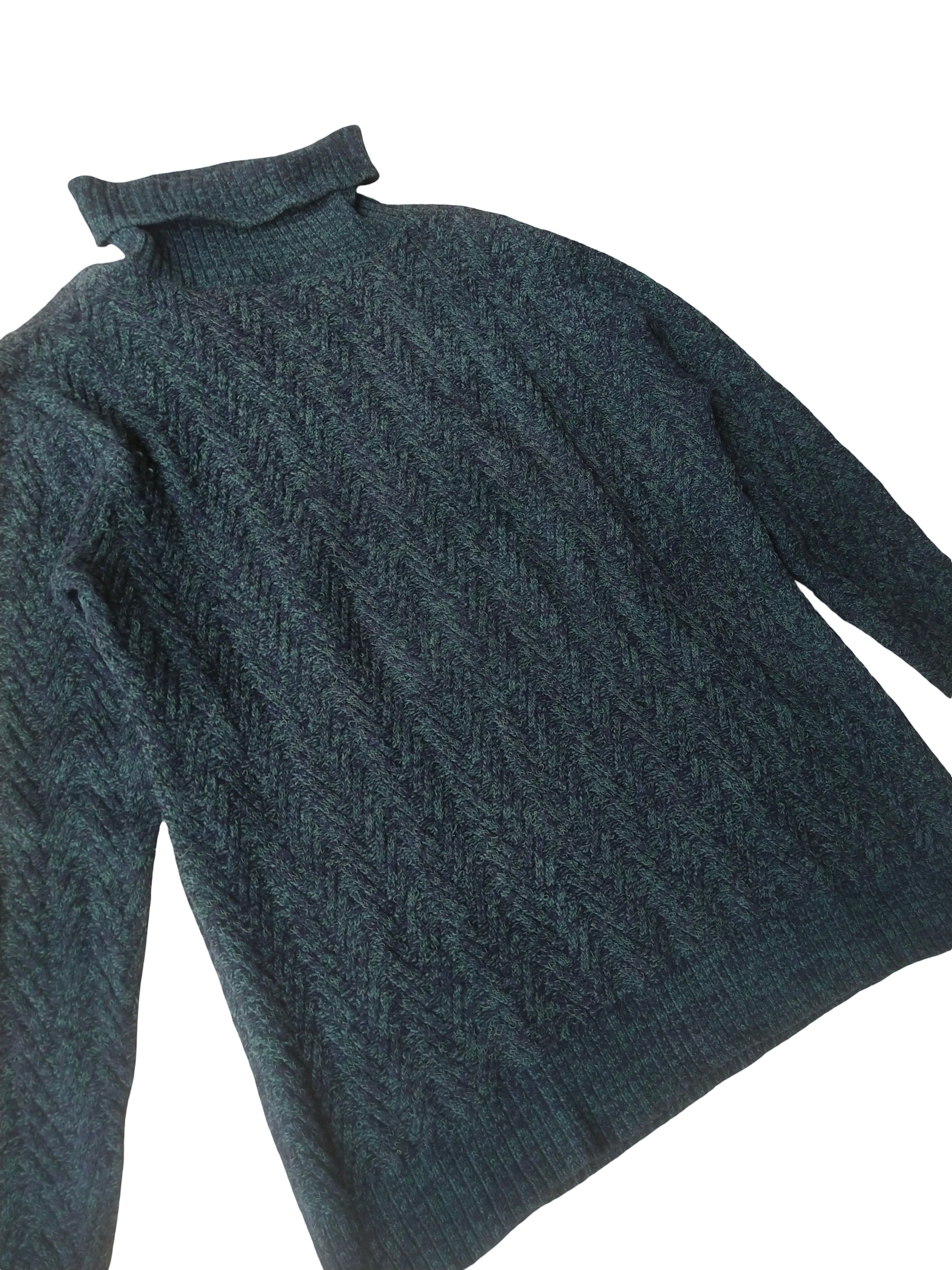 Tete Homme Tête Homme Tokyo Chevron Knit Marled Turtleneck Sweater Size US M / EU 48-50 / 2 - 2 Thumbnail