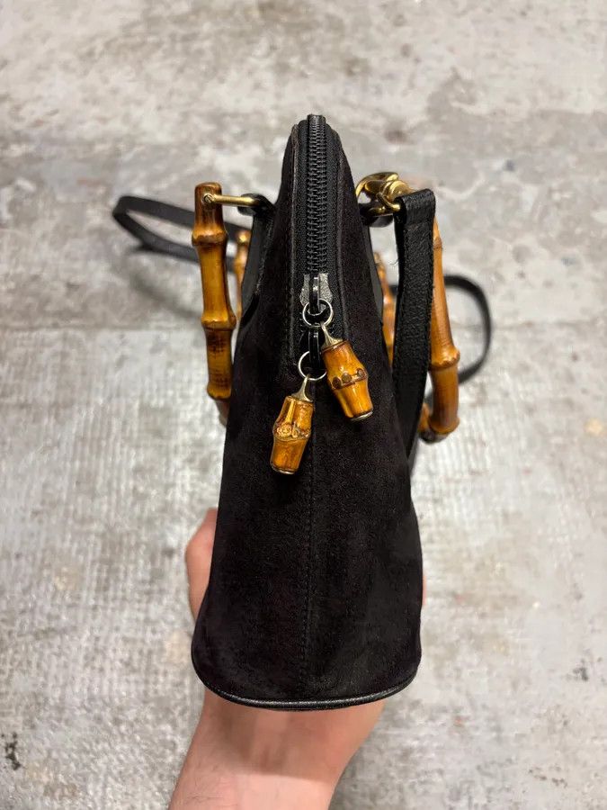 Gucci FW2006 Gucci Black Suede Bamboo Handle Bag Size ONE SIZE - 8 Thumbnail