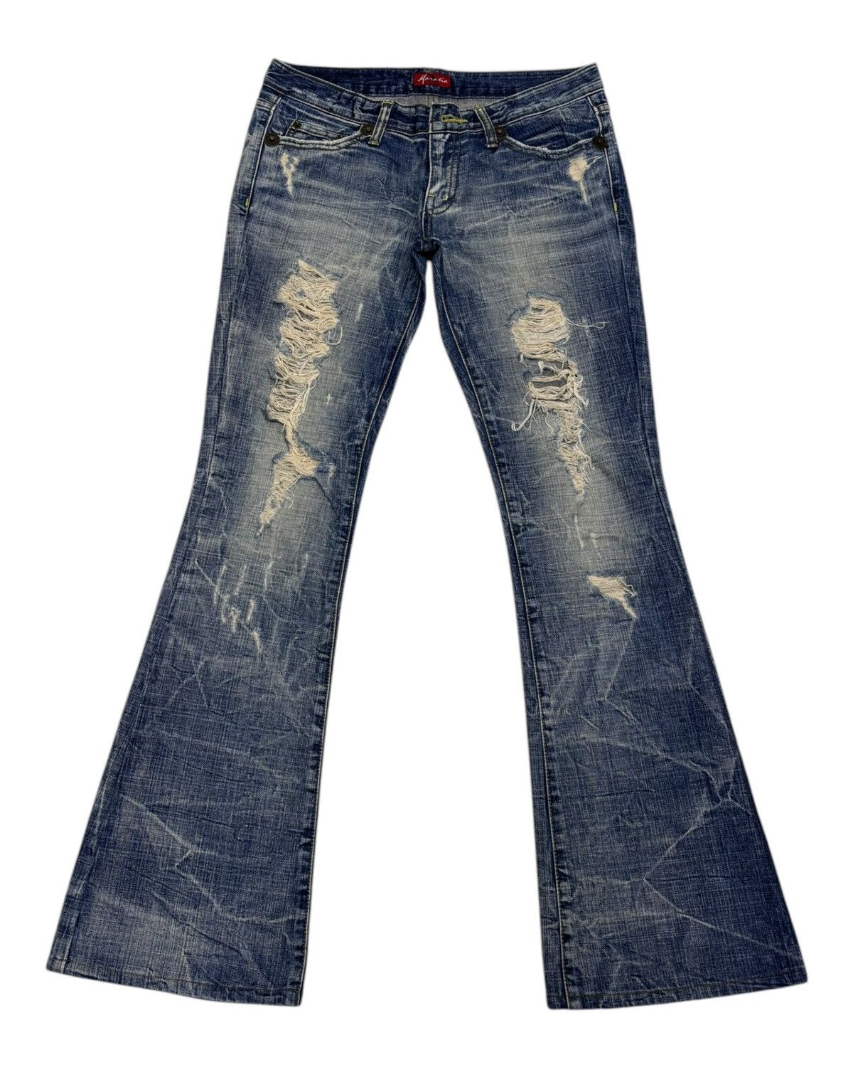 Hysteric Glamour × Japanese Brand HYSTERIC GLAMOUR STYLE DISTRESS DENIM MARAXIA FLARED PANTS Size 30" / US 8 / IT 44 - 1 Thumbnail