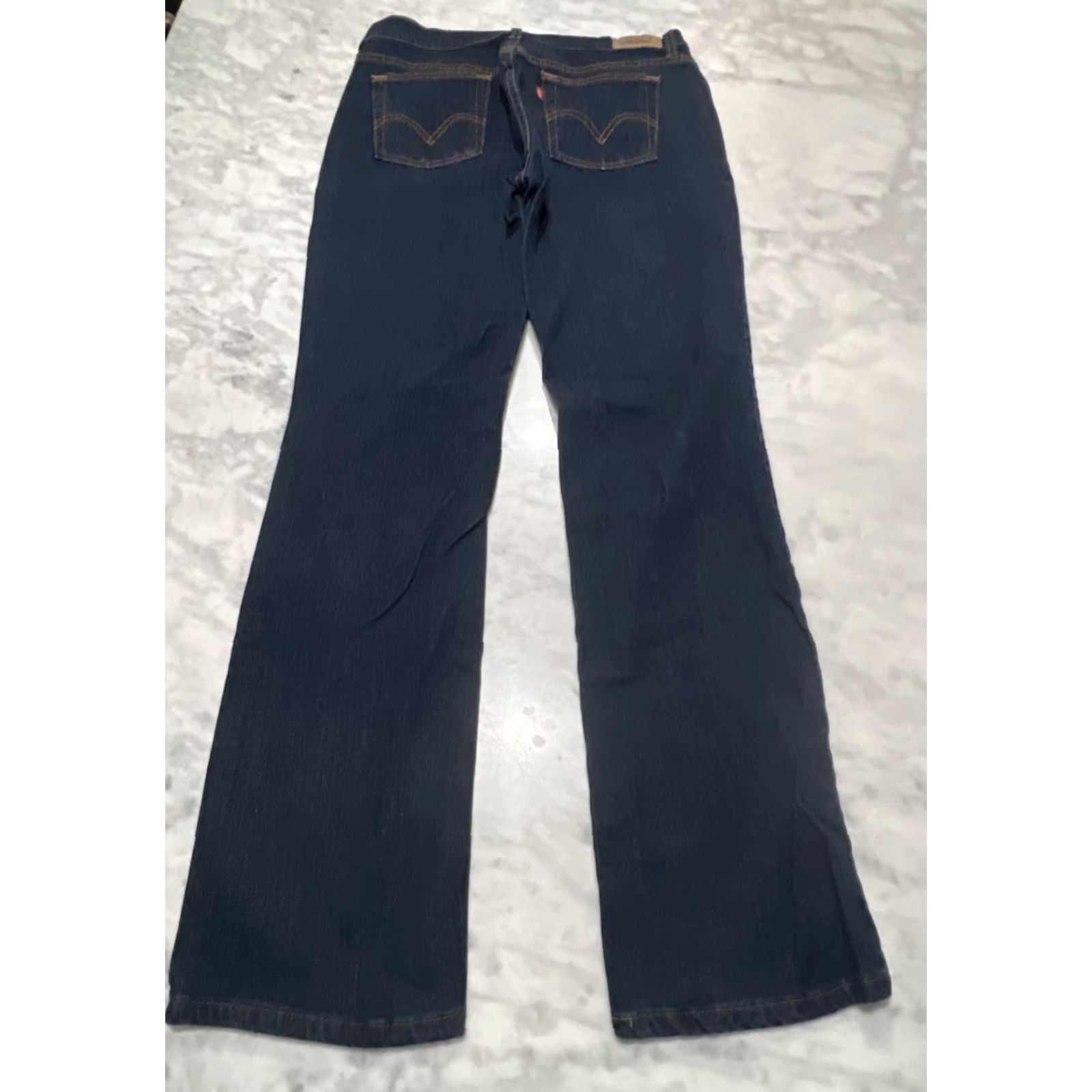 Levi's LEVI'S 505 Jeans WOMEN'S 10 Straight Leg Cotton Spandex Mid Rise 32W 32L Dark Blue - Levi's 505 - 90s USA Theme, Regular Fit, Jeans Size 32" / US 10 / IT 46 - 4 Thumbnail